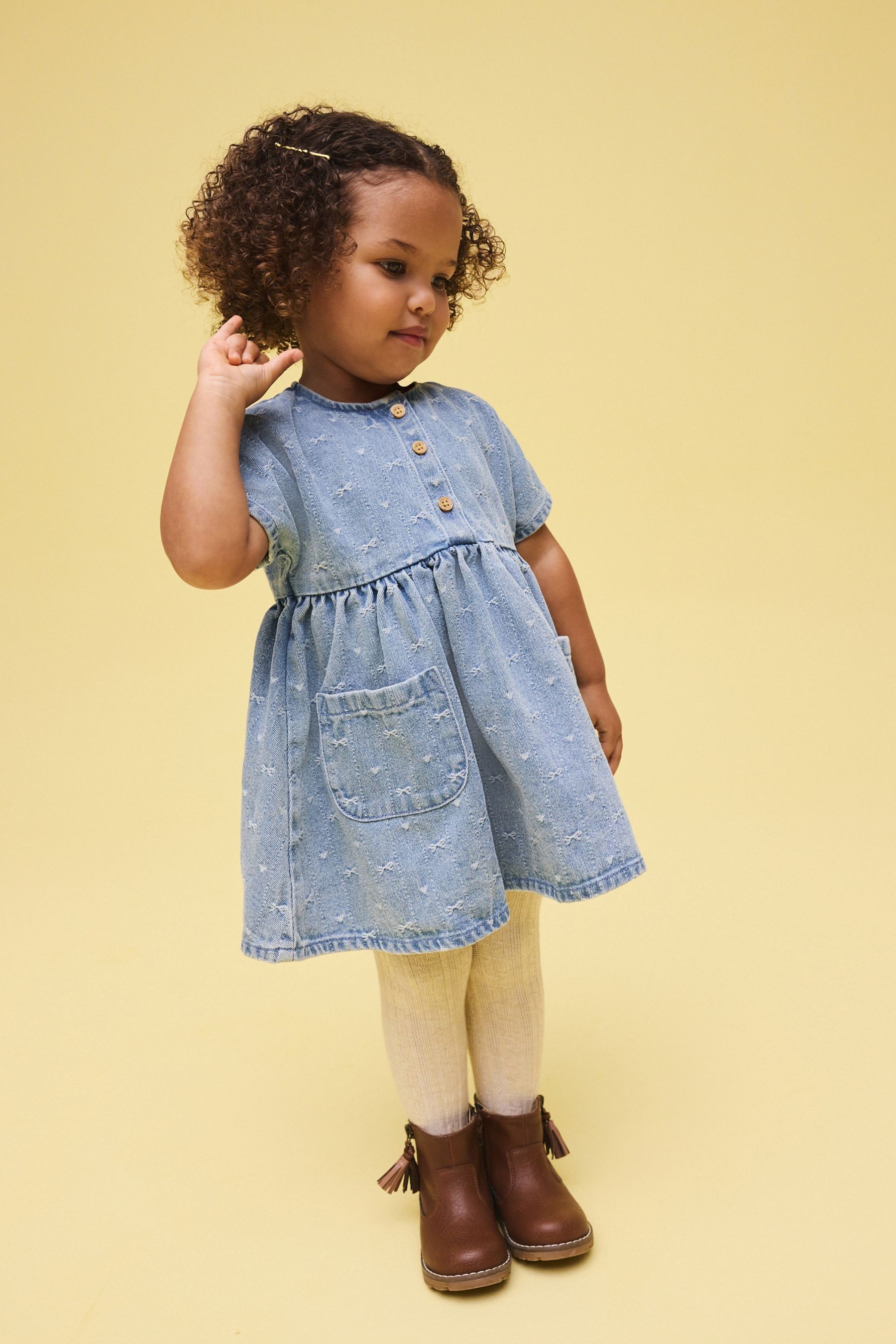 Next Jeanskleid Kurzärmeliges Kleid (1-tlg)