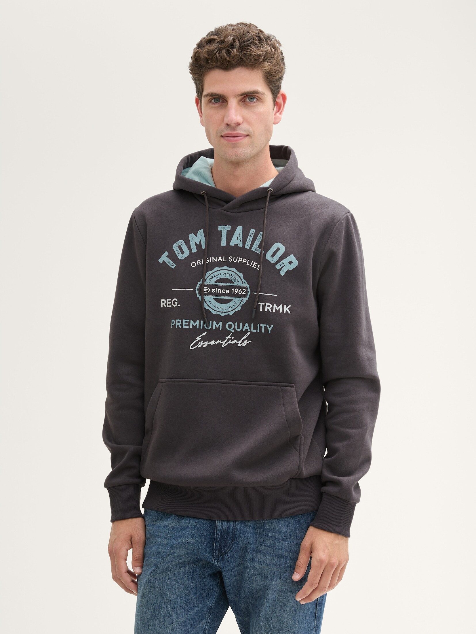 Tom Tailor Herren Kapuzenpullover PRINT - Regular Fit günstig online kaufen