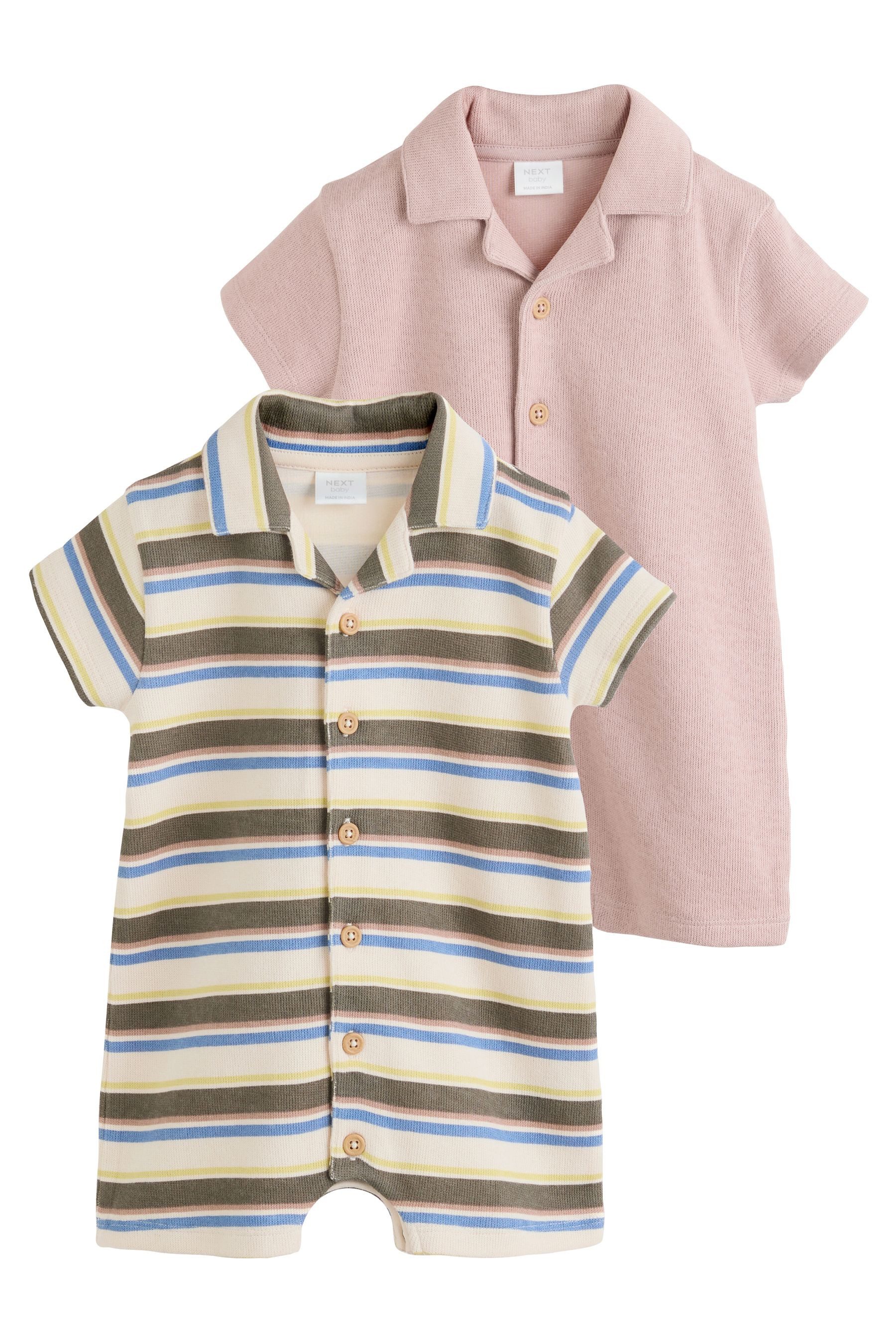 Next Strampler Baby Strampelanzüge mit Kragen, 2er-Pack (2-tlg)
