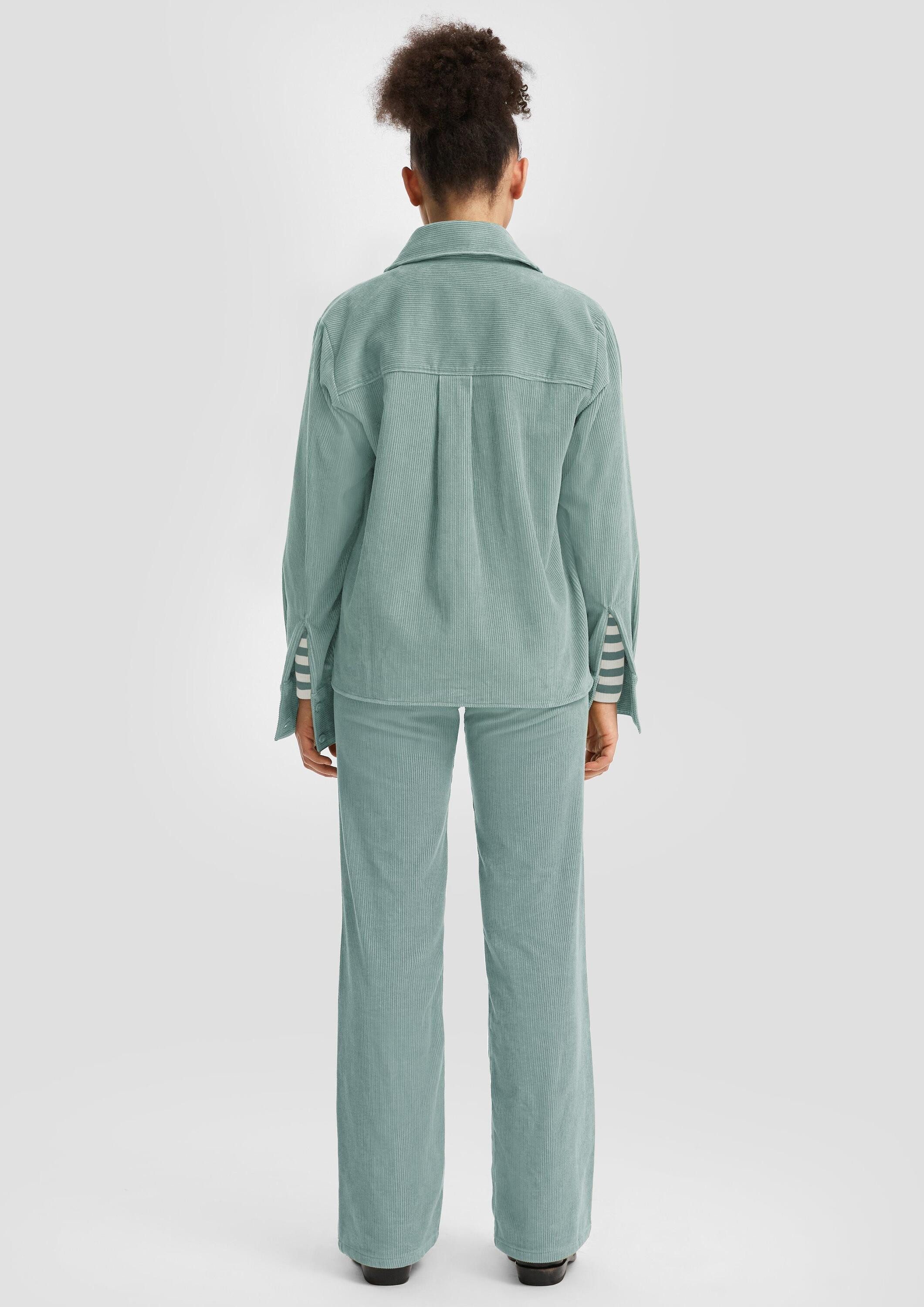 QS Langarmbluse Bluse Cord-Overshirt mit Brusttaschen