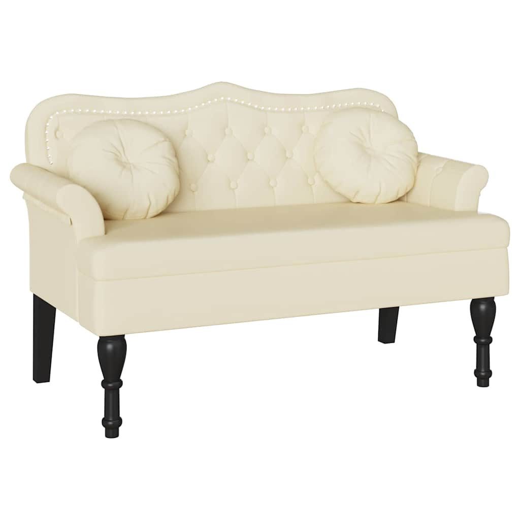 vidaXL Sitzbank Chesterfield Bank Creme 120,5 x 65 x 75 cm Kunstleder (1-St)