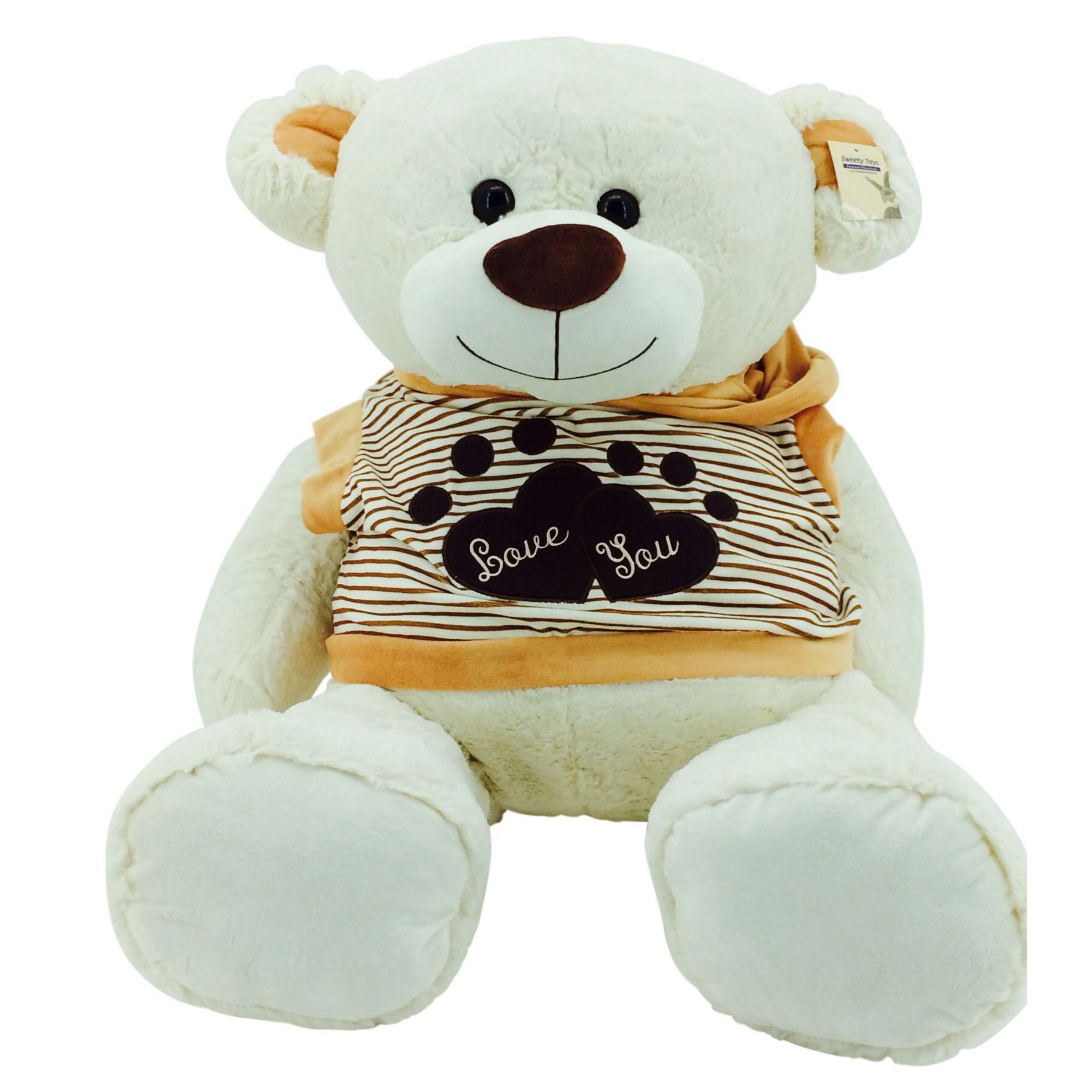 Sweety-Toys Kuscheltier Sweety Toys 5376 Teddybär 120cm beige mit Pullover - Kuscheltier Teddy