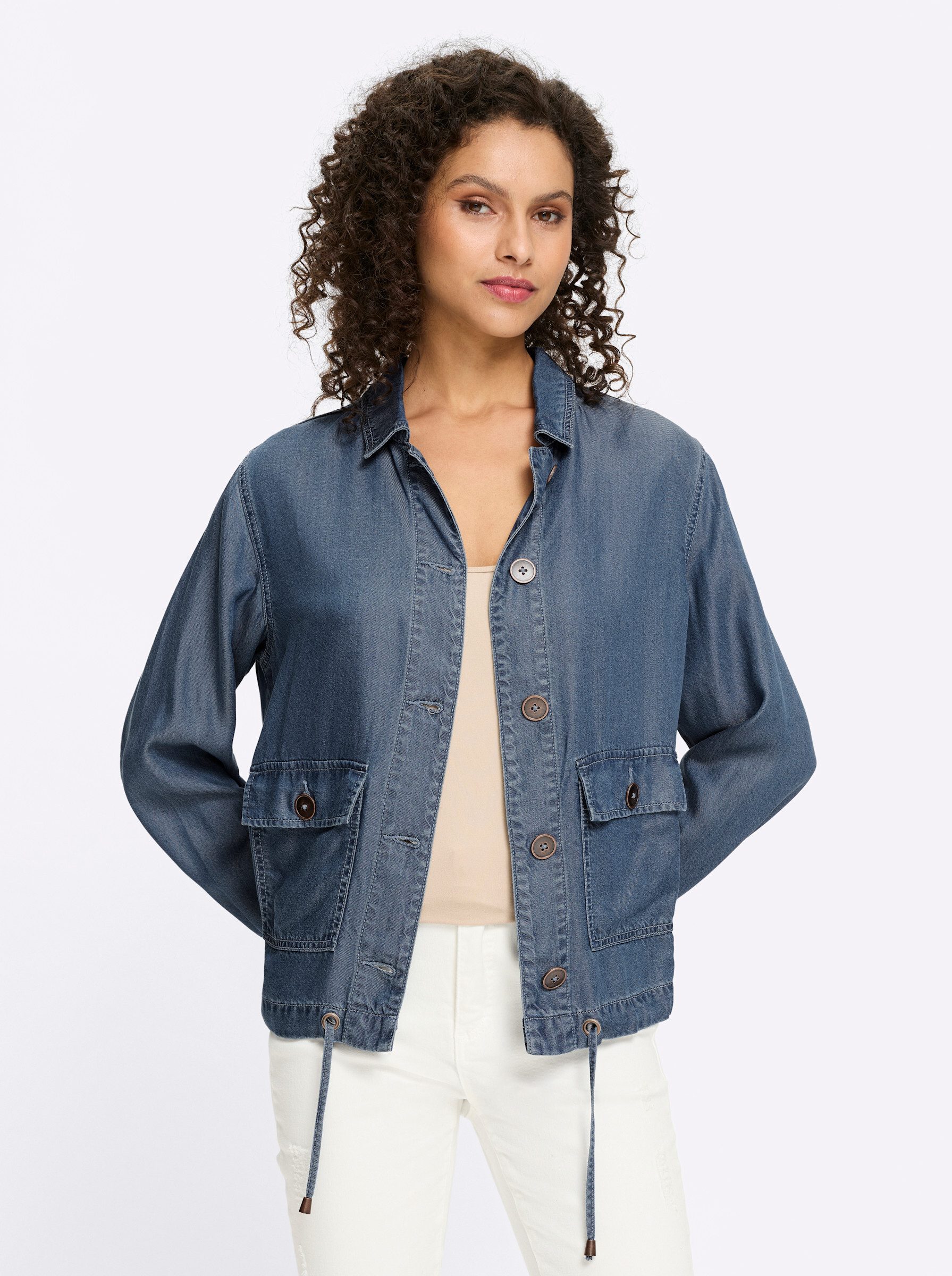 heine Blusenblazer Lyocell-Jacke Langarm