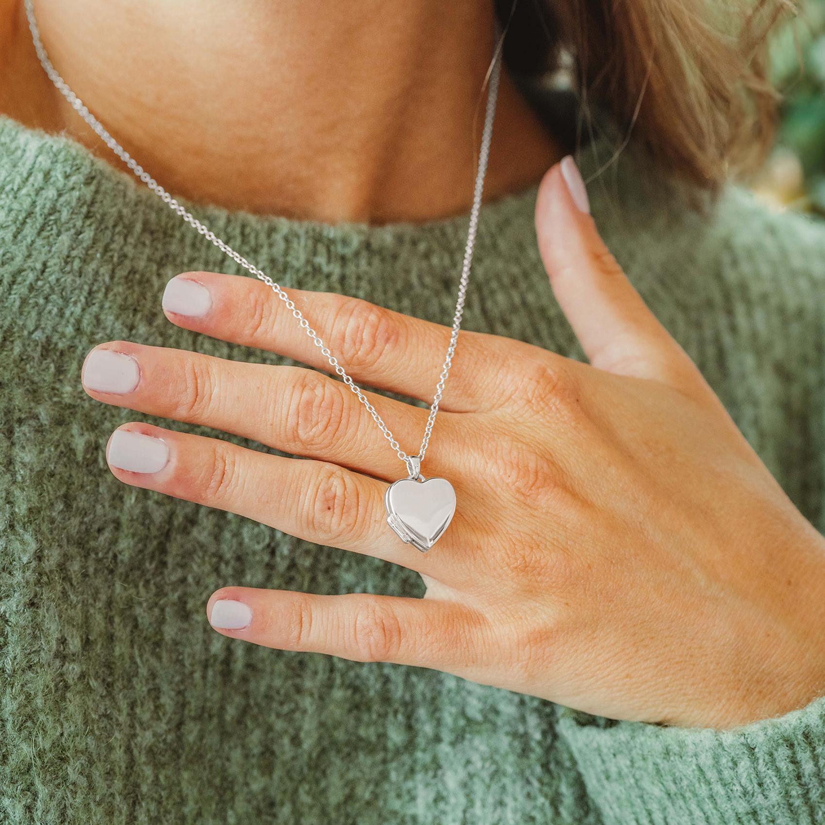 Amoonic Amulett Herz Medaillon zum Öffnen für Bilder Silber 925 Herzkette Anhänger (inkl. Schmucketui), Anhänger aufklappbar befüllbar Foto Gold Rosegold vergoldet Geschenk