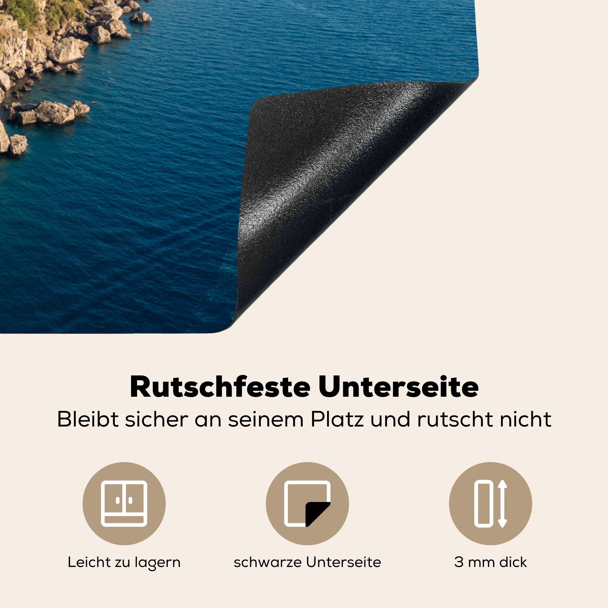 Vinyl, die Schutz Ceranfeldabdeckung der Herdblende-/Abdeckplatte Türkei, küche, cm, der 71x52 (1 Antalya Stadt MuchoWow für tlg), Induktionskochfeld Luftaufnahme in