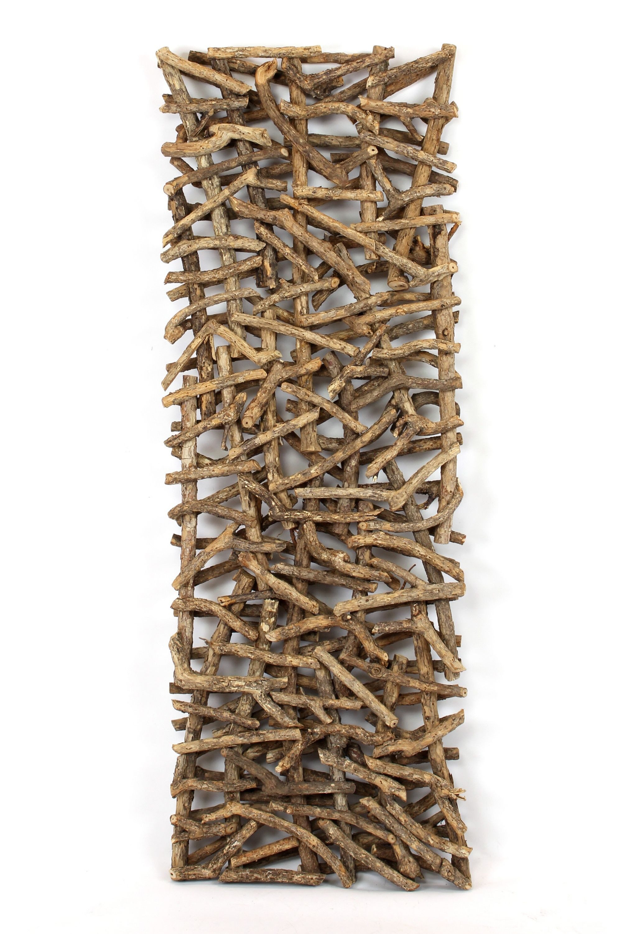 Dekoobjekt "Rustikal" aus Rattan & Holz, 40x108 cm, Raumteiler, Paravent