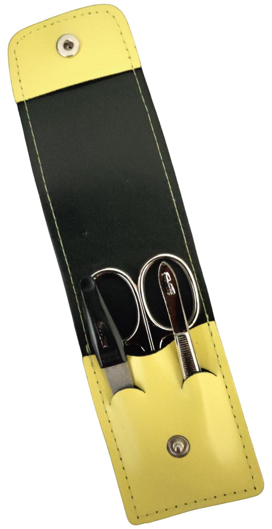 EloModa Maniküre-Kosmetik-Etui Solingen* Maniküre Set im Lederetui – Made in Germany – Nagelschere, 3 tlg., Made in Germany