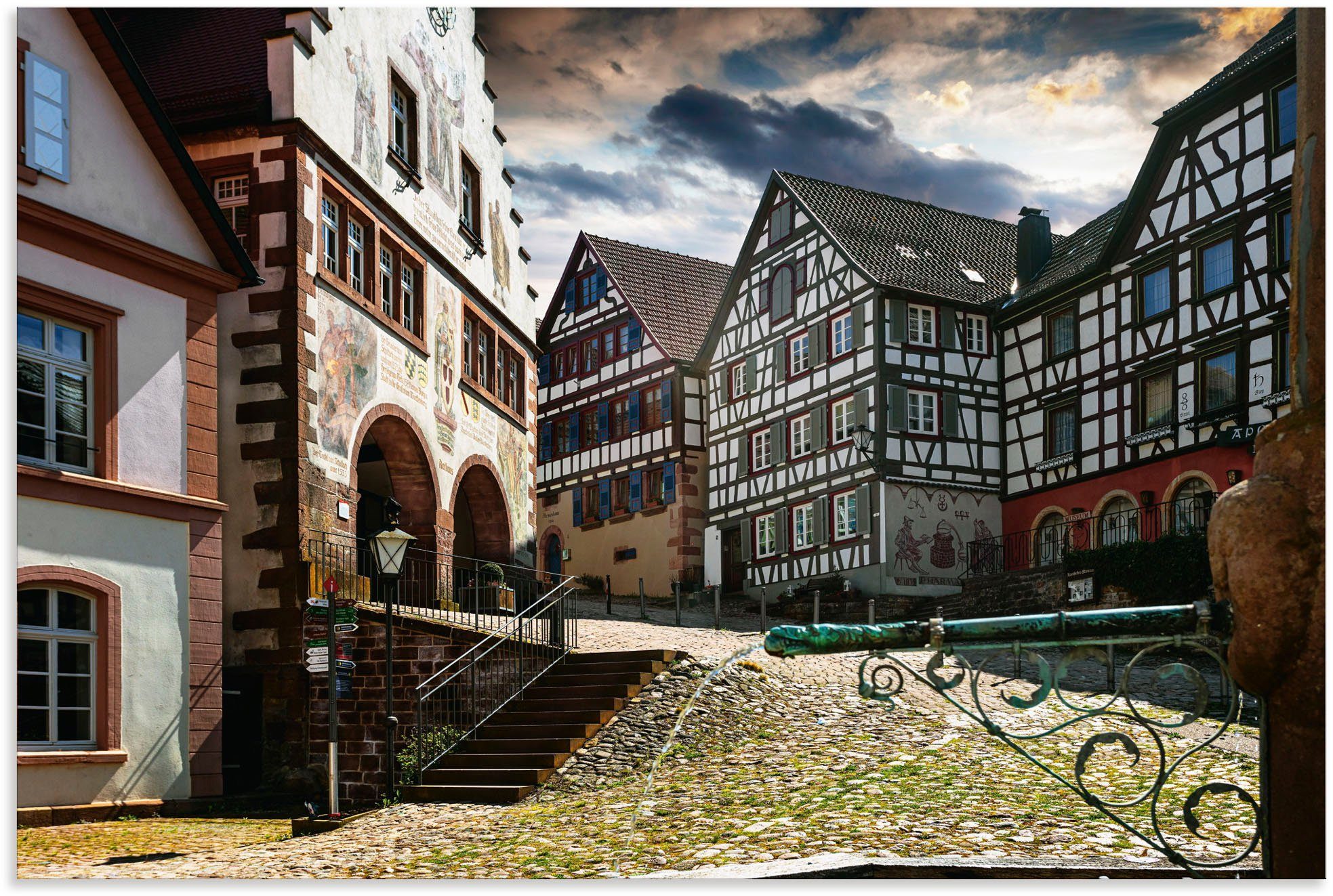 Artland Wandbild alter Marktplatz Schiltach Schwarzwald, Gebäude (1 St), als Alubild, Leinwandbild, Wandaufkleber oder Poster in versch. Größen
