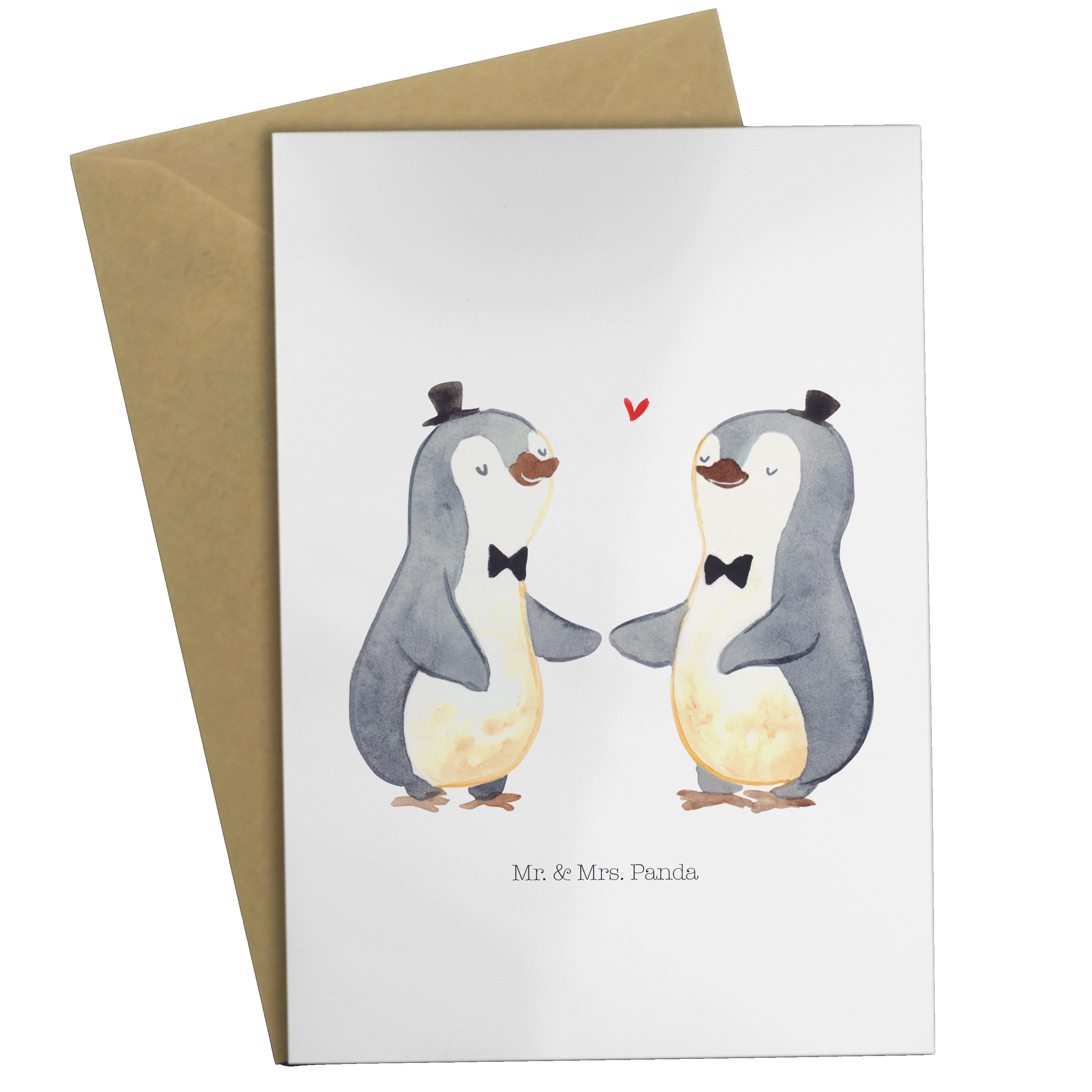 Pinguin Grußkarte Gay Panda Glückwunschkarte, & - Weiß Pride Mr. Mrs. Hochze Pärchen Geschenk, -