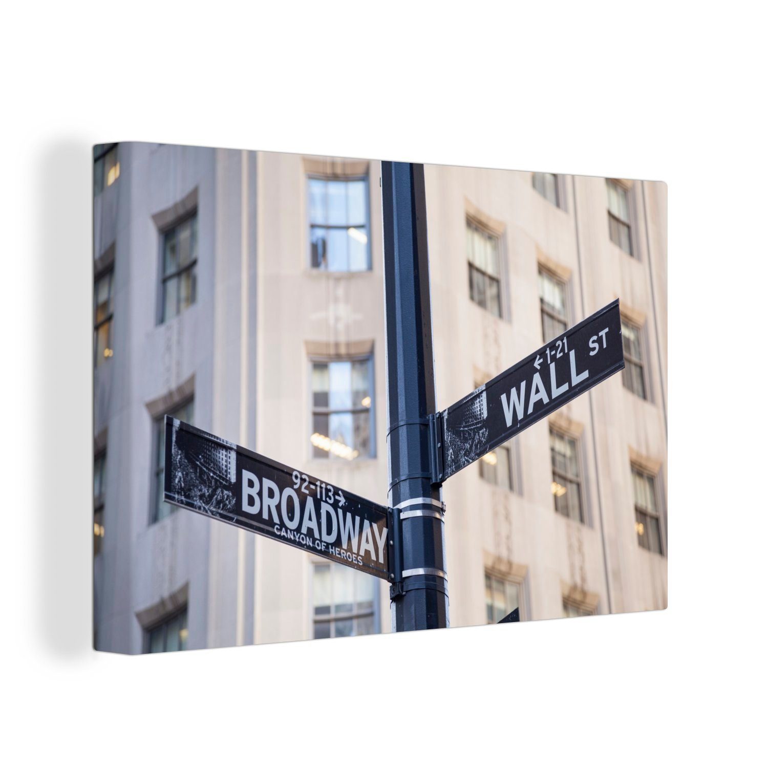 Wall Leinwandbilder, OneMillionCanvasses® Broadway, (1 - 30x20 Wandbild - Aufhängefertig, Street New Wanddeko, Leinwandbild York St), cm