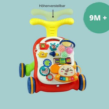 Coemo Lauflernwagen, 2in1 Lauf- und Spielwagen Rolli und Spieltisch für Babys ab 9 Monaten