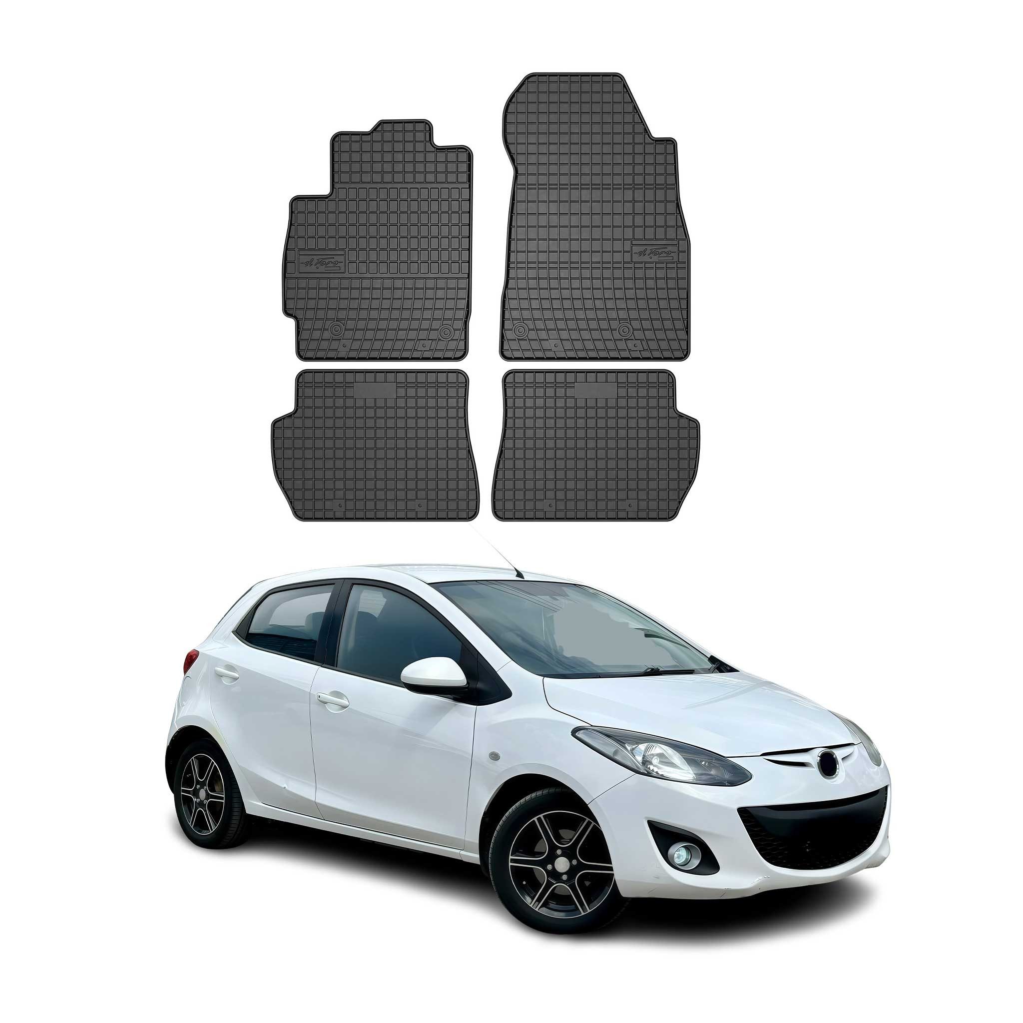 Auto-Fußmatten für Mazda 2 2007-2014 Gummimatten Schwarz 4 tlg