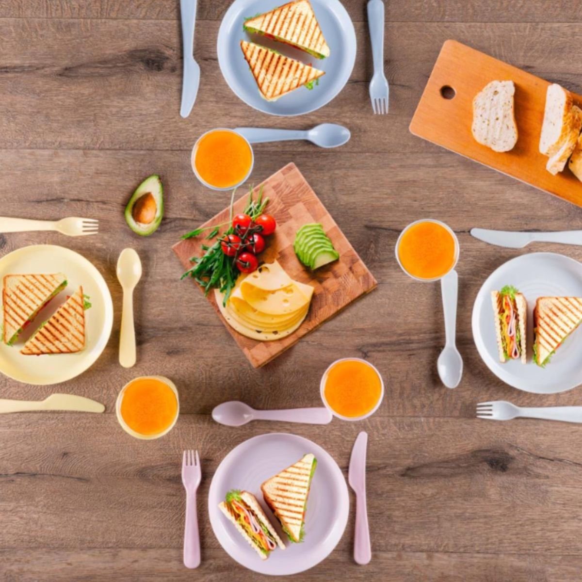 Alpina Frühstücks-Geschirrset Alpina Picknick Set 21-teilig, Kunststoff