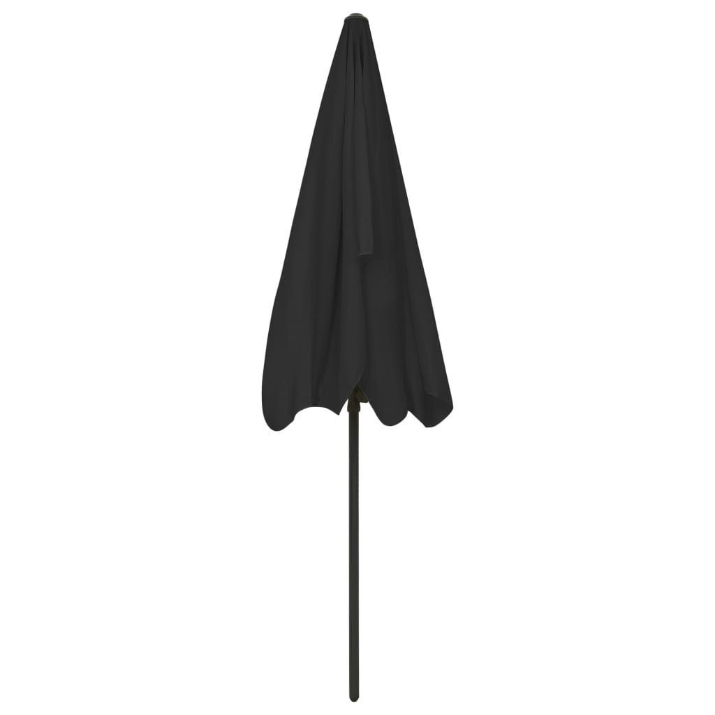 vidaXL Sonnenschirm Strandschirm Schwarz 200x125 cm