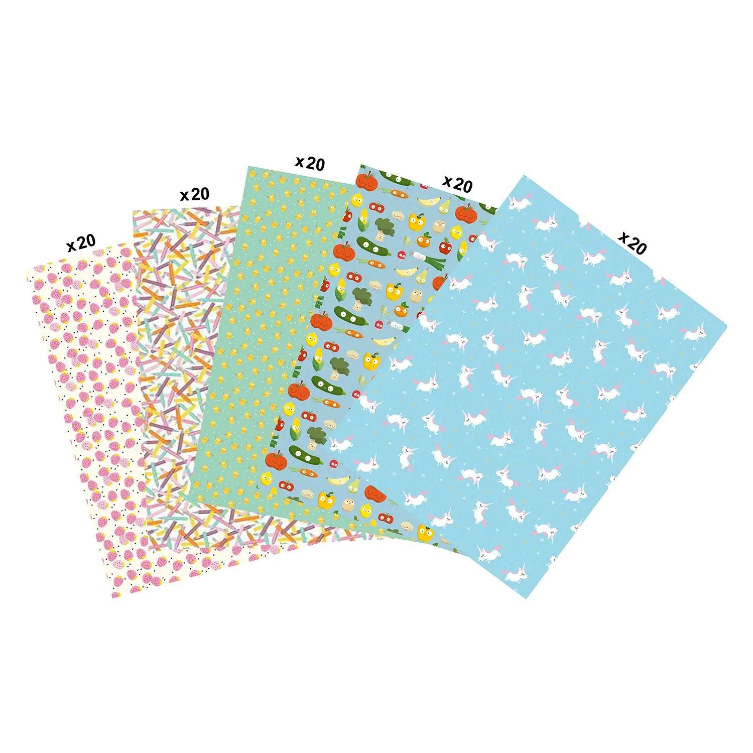 décopatch Bastelkartonpapier Großpackung mit 100 Blatt -Papier (30x40cm) Sortierung Kinder - MP014C, DECO-Papiers