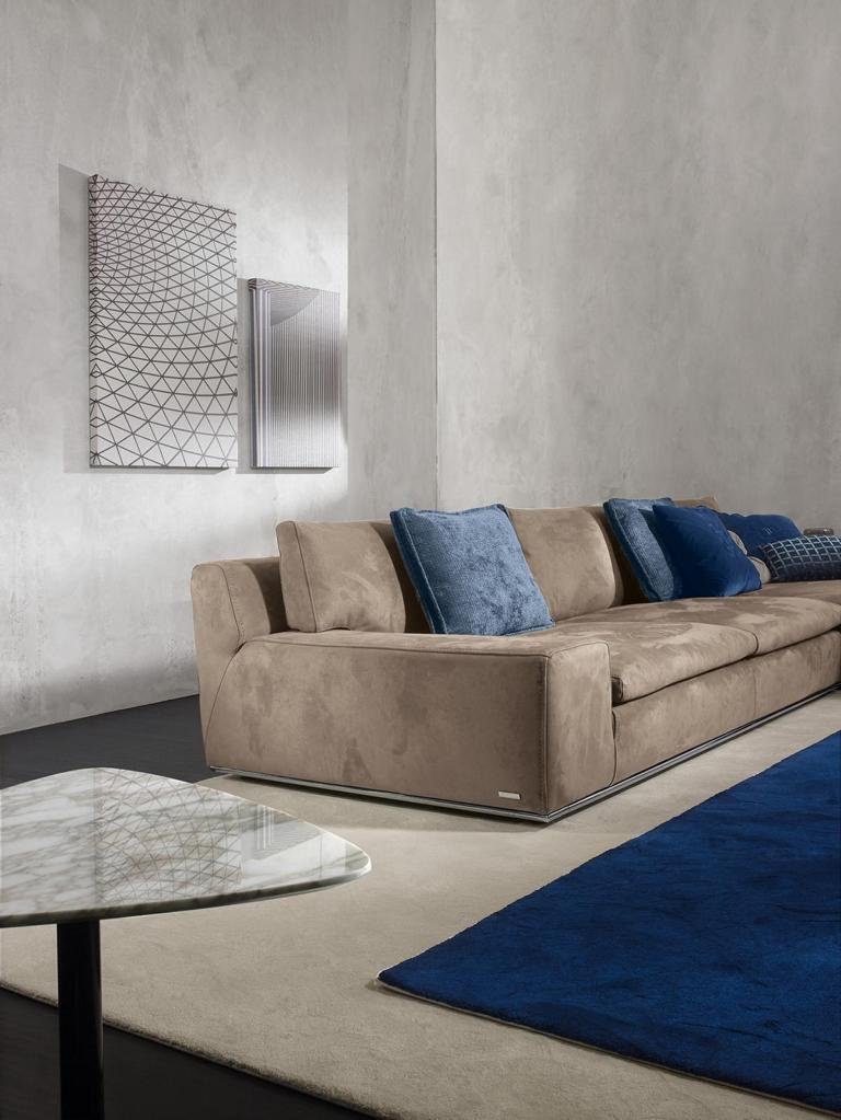 JVmoebel Ecksofa Ecksofa L Form Grau PRIANERA Couch Möbel Italienische Sofa Luxus