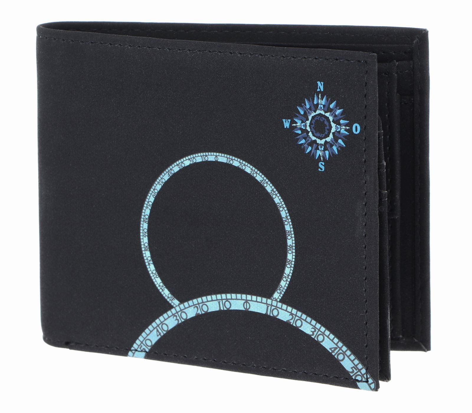 Windrose Print Cyan Black