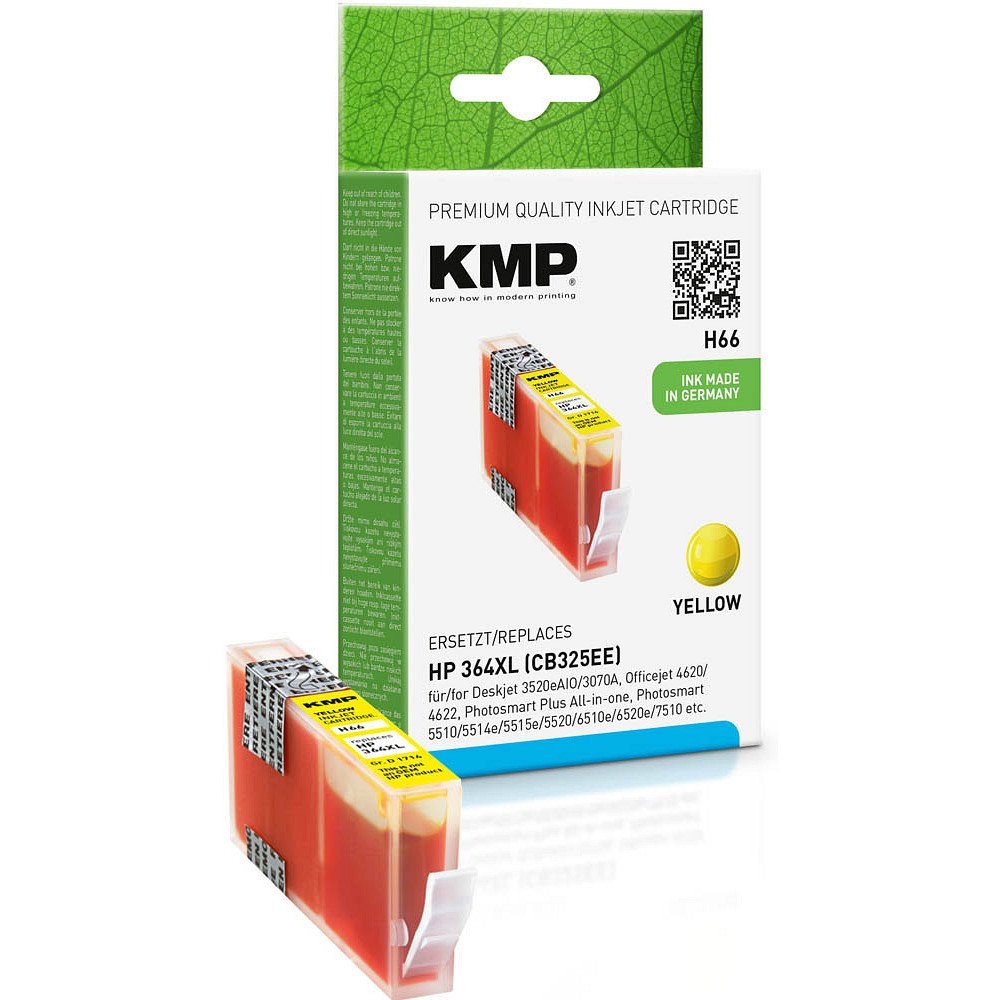KMP 1 Tinte H66 ERSETZT HP 364XL - yellow Tintenpatrone (1-tlg)