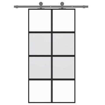 vidaXL Zimmertür Schiebetür Zimmertür Innentür Glas Schwarz 102,5x205 cm Hartglas und A