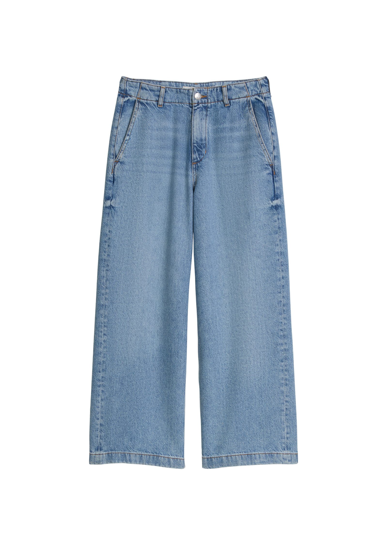 Weite Jeans aus Lyocell-Leinen-Baumwolle-Mix