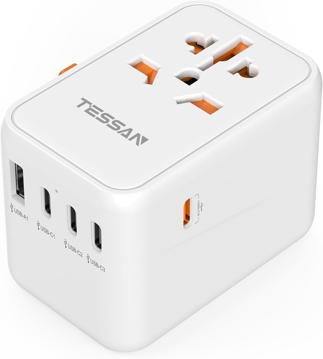 TESSAN Reiseadapter Weltweit 65W Ladegerät für Deutschland USA Reiseadapter