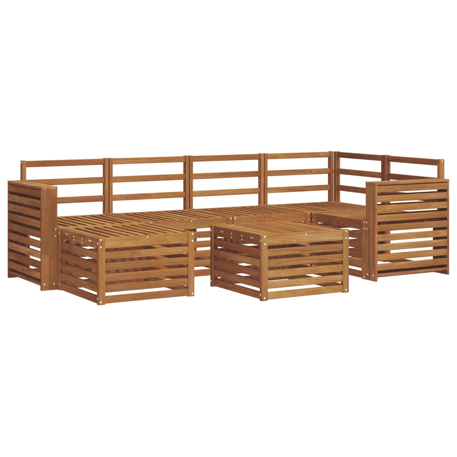 vidaXL Gartenlounge-Set Outdoor-Sofagarnitur 7 Stk. Natur Polyester, (7-tlg)