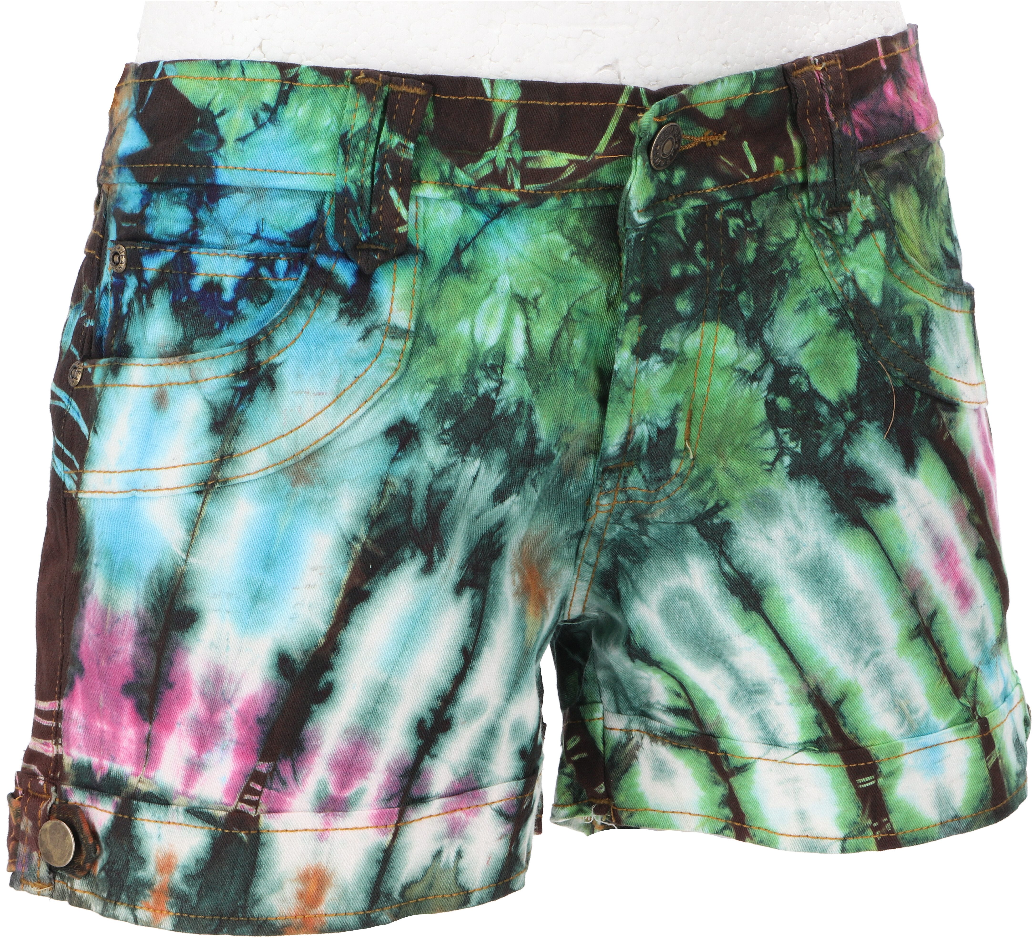 Guru-Shop Hose & Shorts Batik Jeans Pantys, Unikat Shorts, Unikat kurze.. alternative Bekleidung