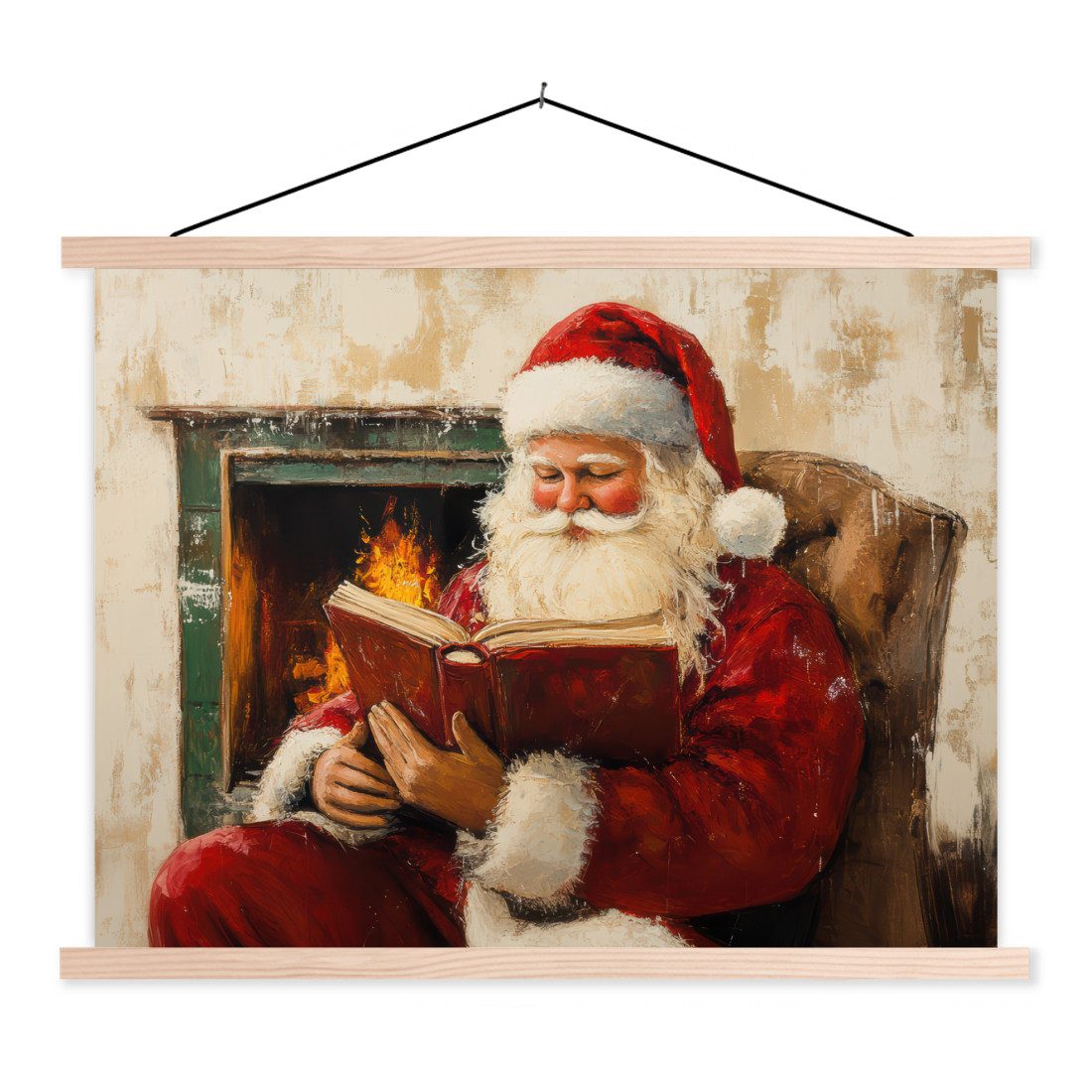 MuchoWow Poster Weihnachten - Weihnachtsmann - Winter - Open Fireside, (1 S günstig online kaufen
