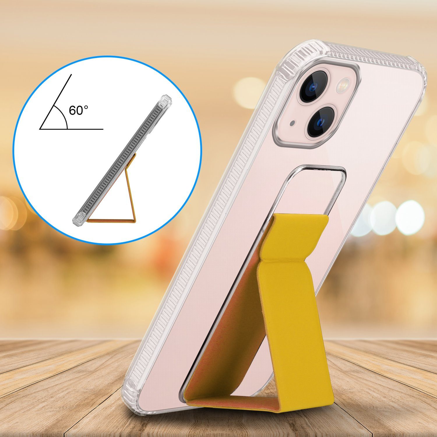 Cadorabo Handyhülle für iPhone 13 Hülle Apple iPhone 13, Schutzhülle - TPU Silikon Hülle - mit Halterung - Standfunktion