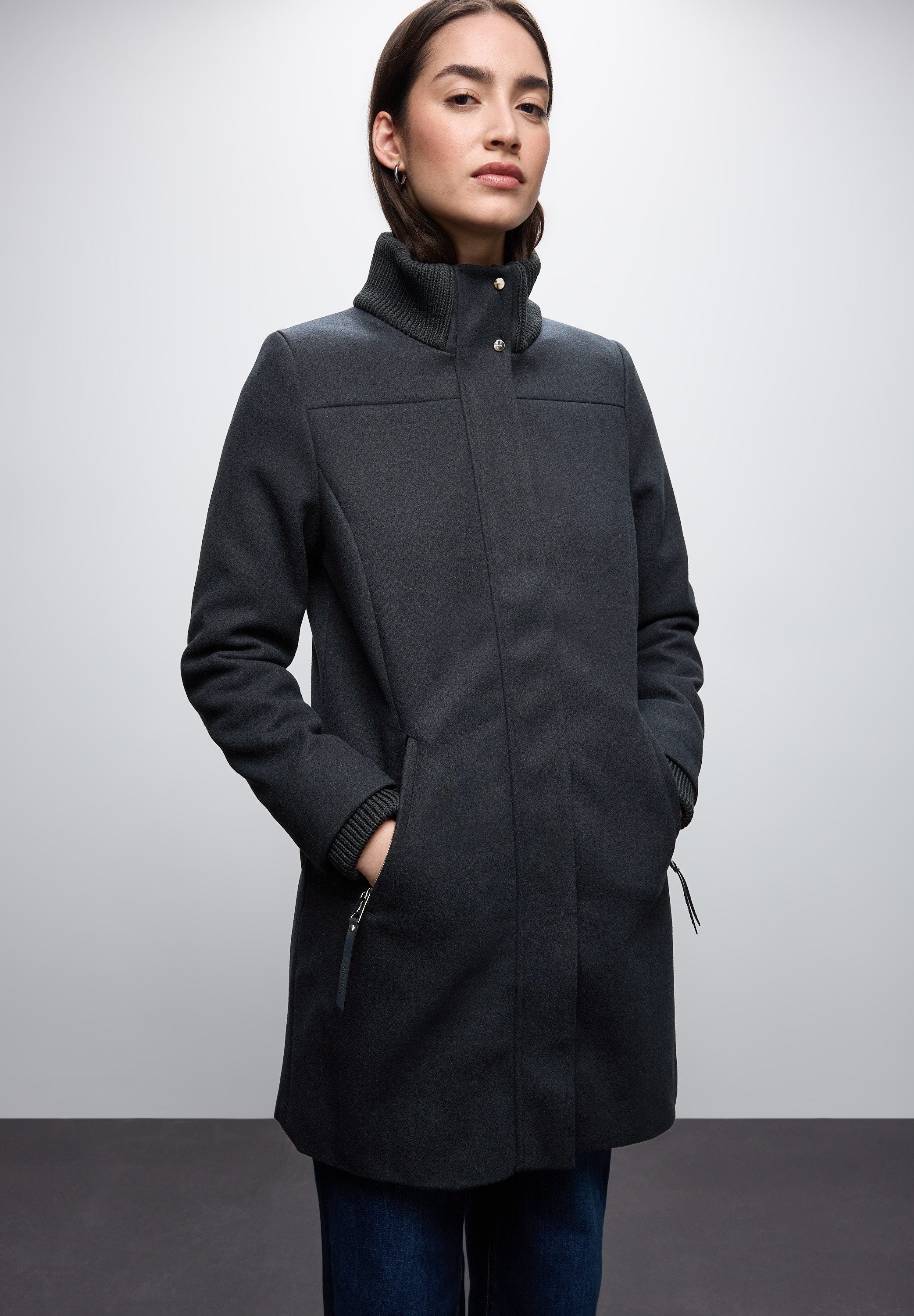 STREET ONE Wintermantel Stehkragen in Strickqualität, günstig online kaufen