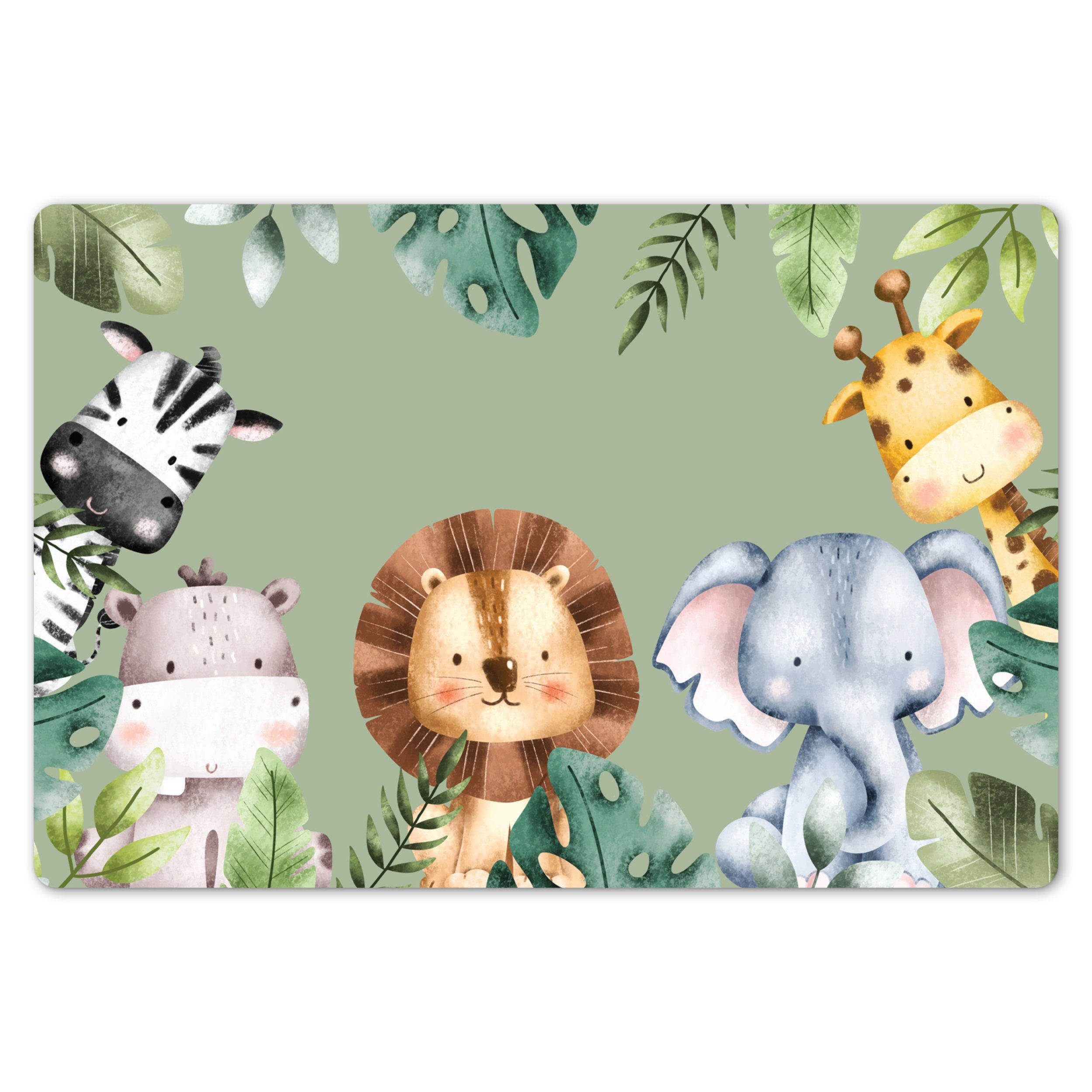 MuchoWow Platzset Tiere - Aquarell - Kind - Natur, (1-St), Kinder-Arbeitsun günstig online kaufen