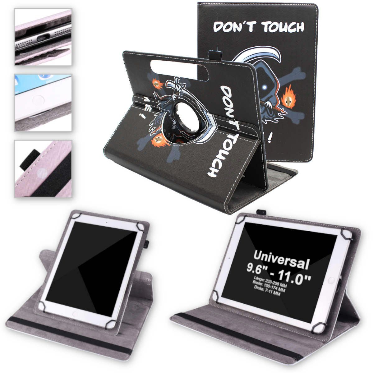 Wigento Tablet-Hülle Für Lenovo Tab P11 11.0 Zoll TB-J606F 360 Grad Rotation Universell Motiv 17 Tablet Tasche Kunst Leder Hülle Etuis