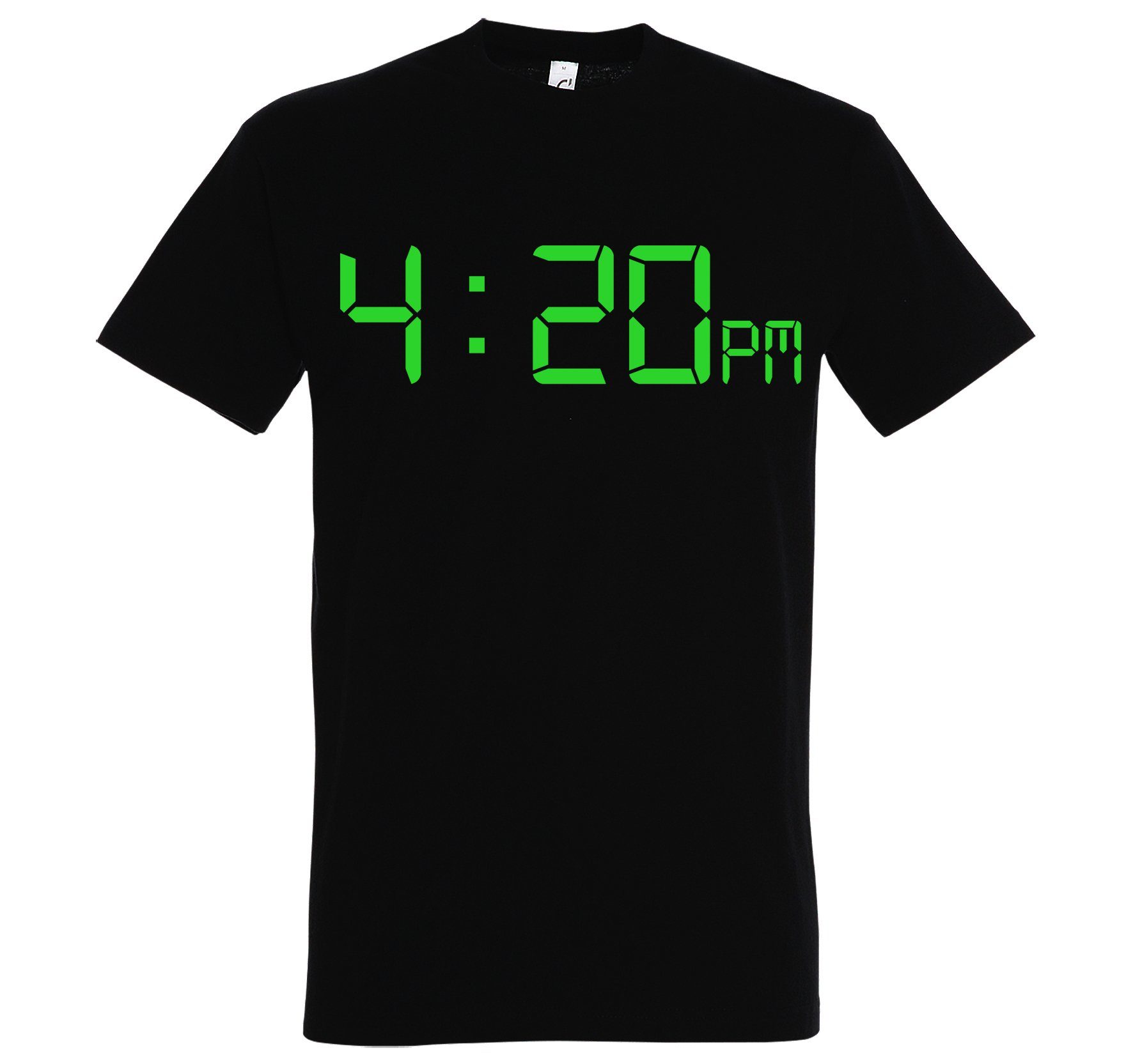 T-Shirt mit Schwarz 4:20 Frontprint lustigem Herren Youth T-Shirt Designz