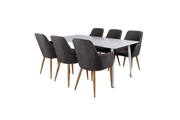 ebuy24 Essgruppe Polar180X90WHWH Essgruppe Esstisch weiß und 6 Comf, (7-tlg)