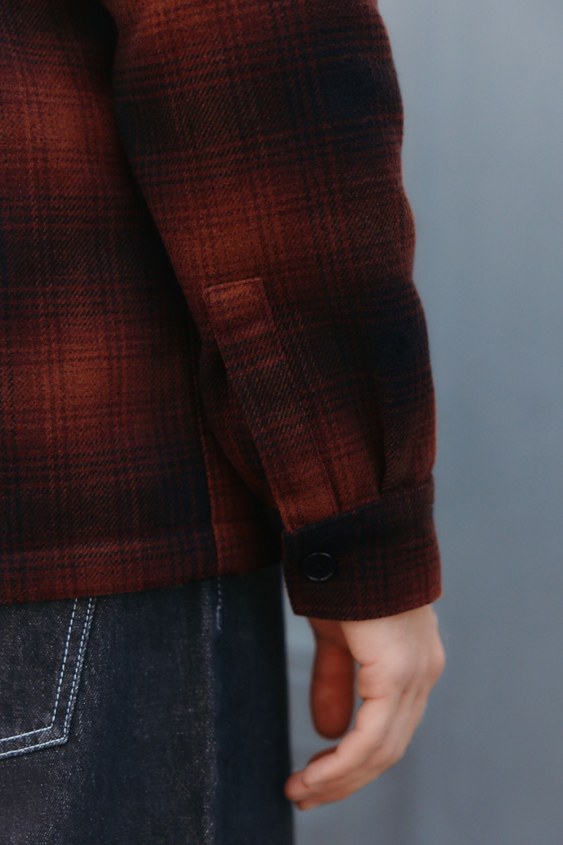 Next Hemdjacke Karierte Hemdjacke mit Teddyfellfutter (1-St)