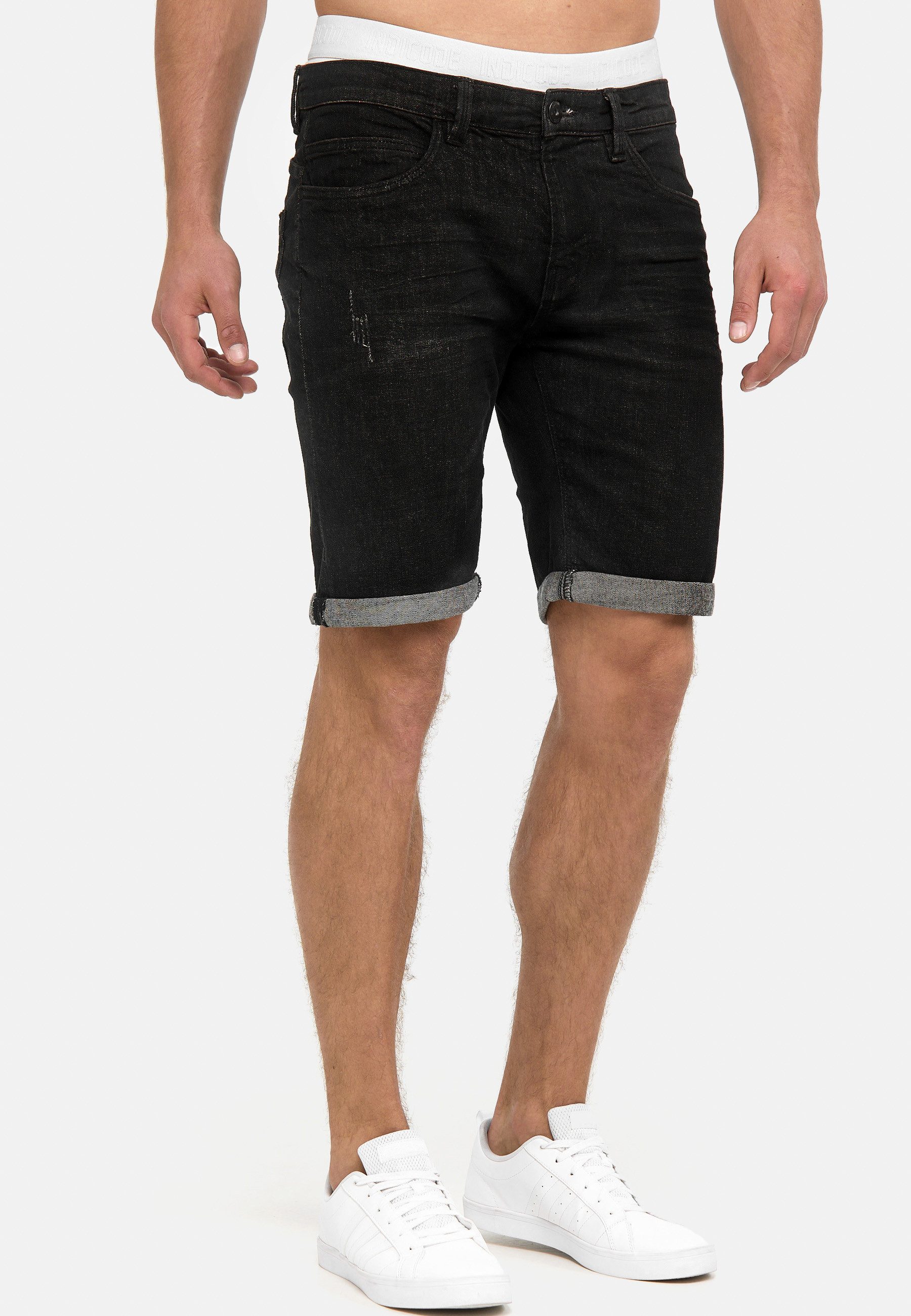 Indicode Jeansshorts Herren Caden Jeans Shorts Herrenshorts mit 5 Taschen, Denimstyle