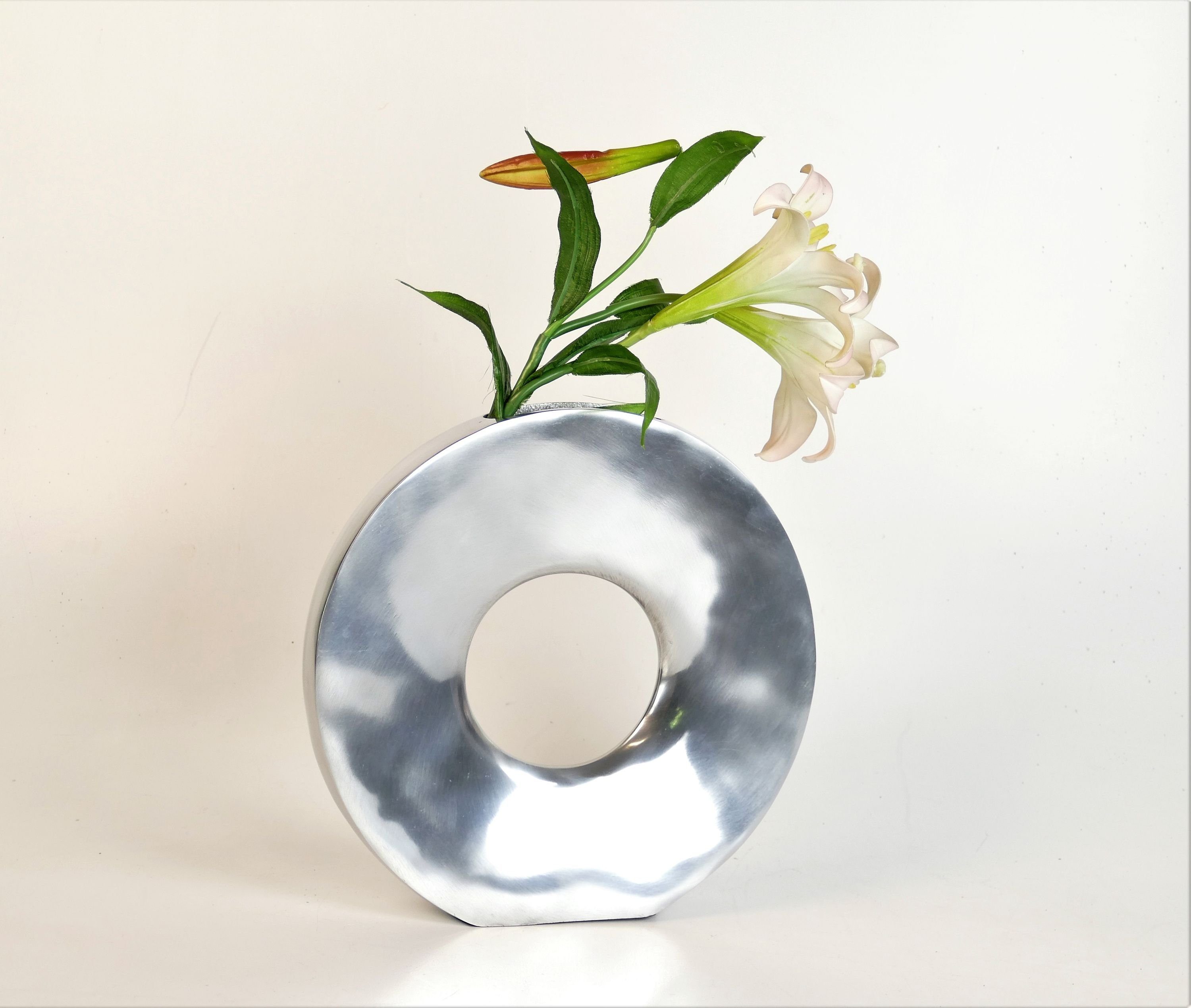 und Dekoration, (1 ARTRA Tischvase L) Tischvase Blumenvase St), (Größe: - Aluminum "Rund" Vase