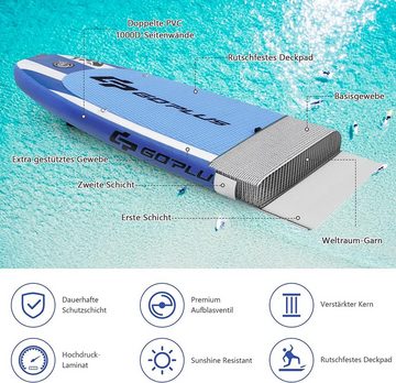 KOMFOTTEU SUP-Board Aufblasbare Paddle Board, Belastbar bis 130 kg