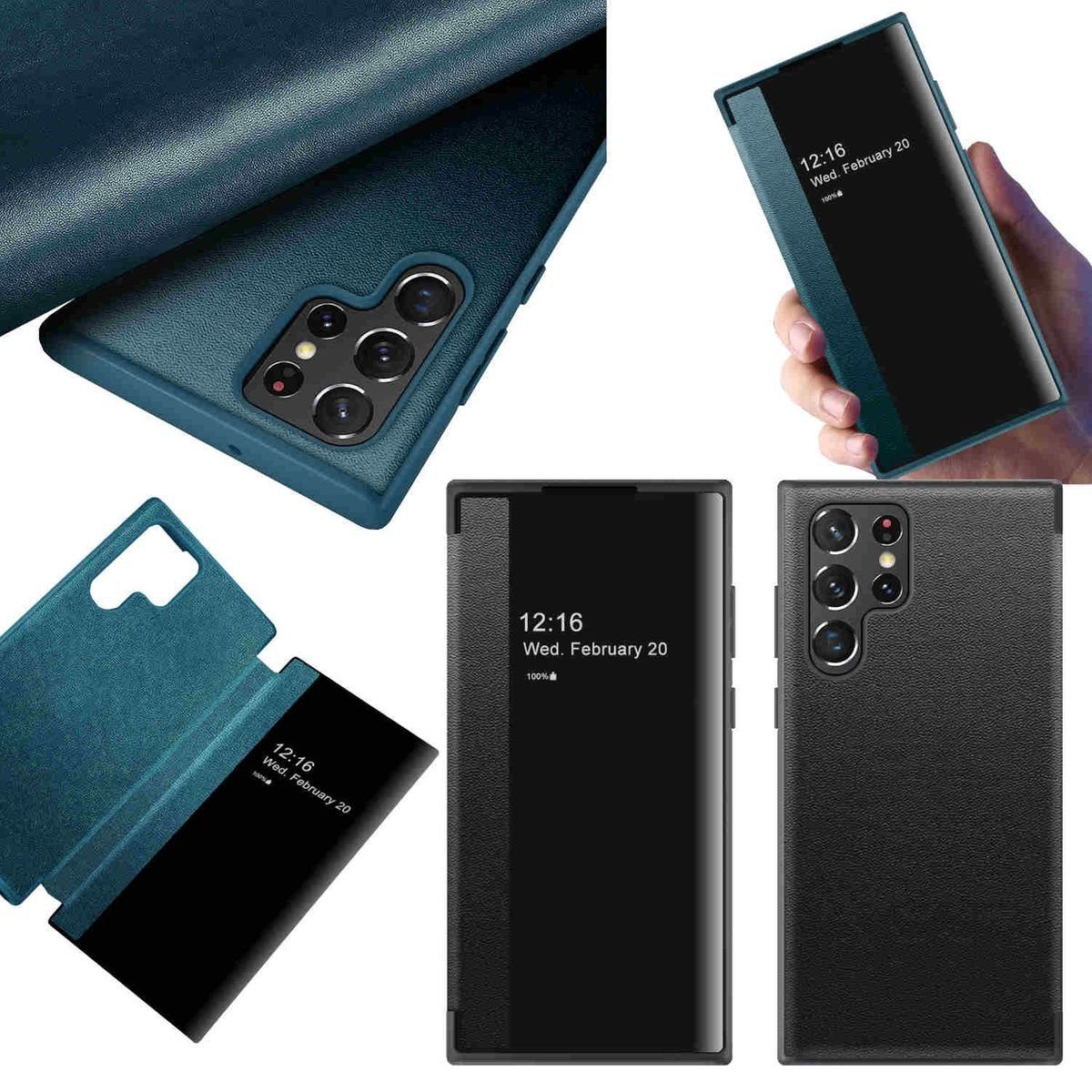 Handyhülle Für Samsung Galaxy S23 Ultra View Mirror Smartcover Wake UP Funktion