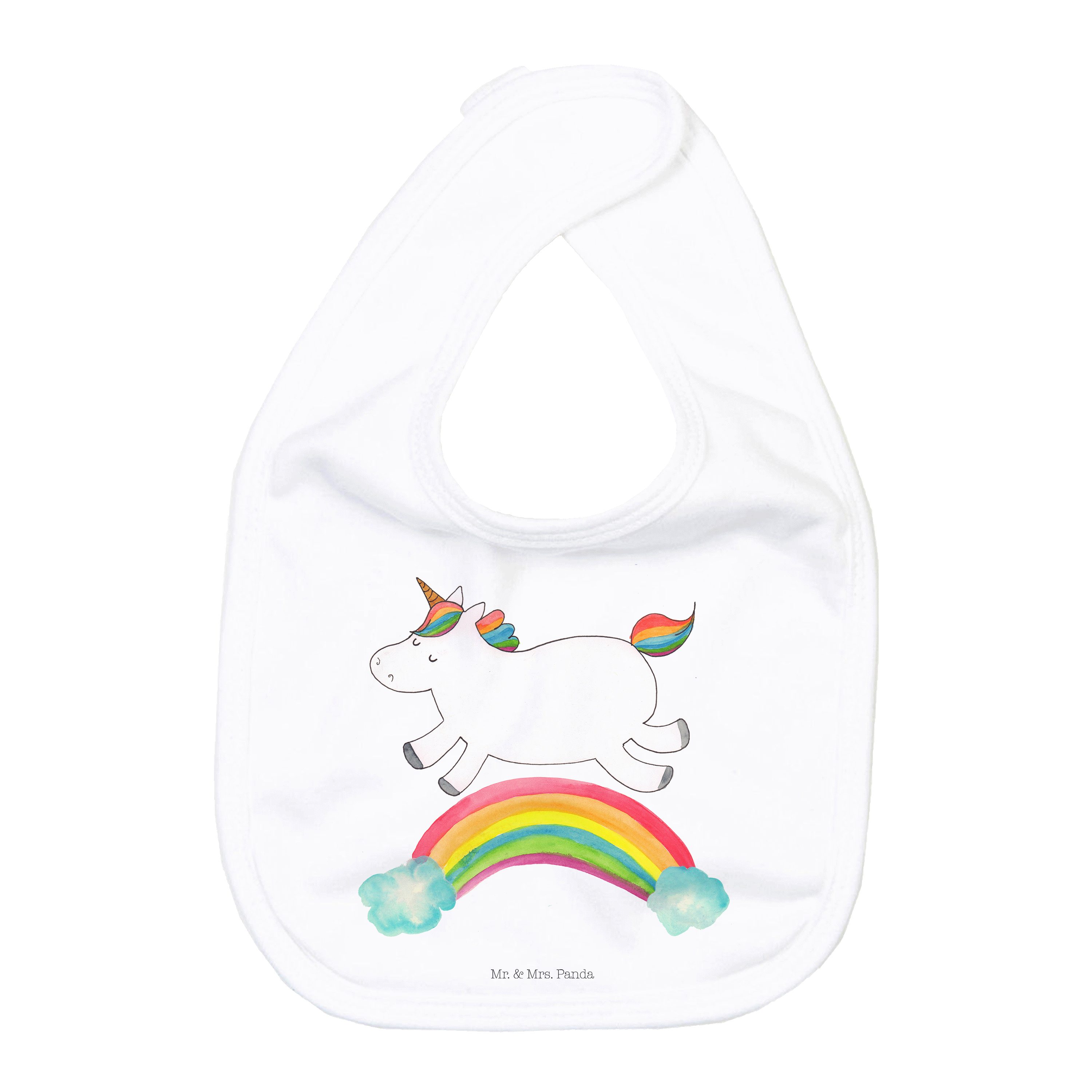 Tragetuch Einhorn Regenbogen - Weiß - Geschenk, Baby Spucktuch, Erwachsenwerden