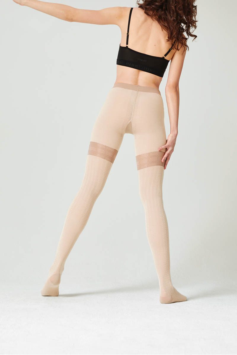 ITEM m6 Feinstrumpfhose Cashmere Hightech-Kompression, leichte Beine, Goldband, modellierte Silhouette