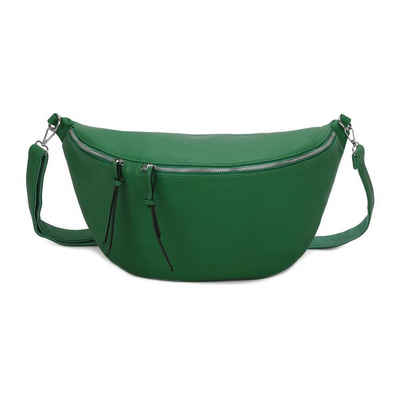 ITALYSHOP24 Schultertasche Damen XXL Tasche CrossBody Body Bag Bauchtasche, als CrossOver, Umhängetasche tragbar, Hüfttasche