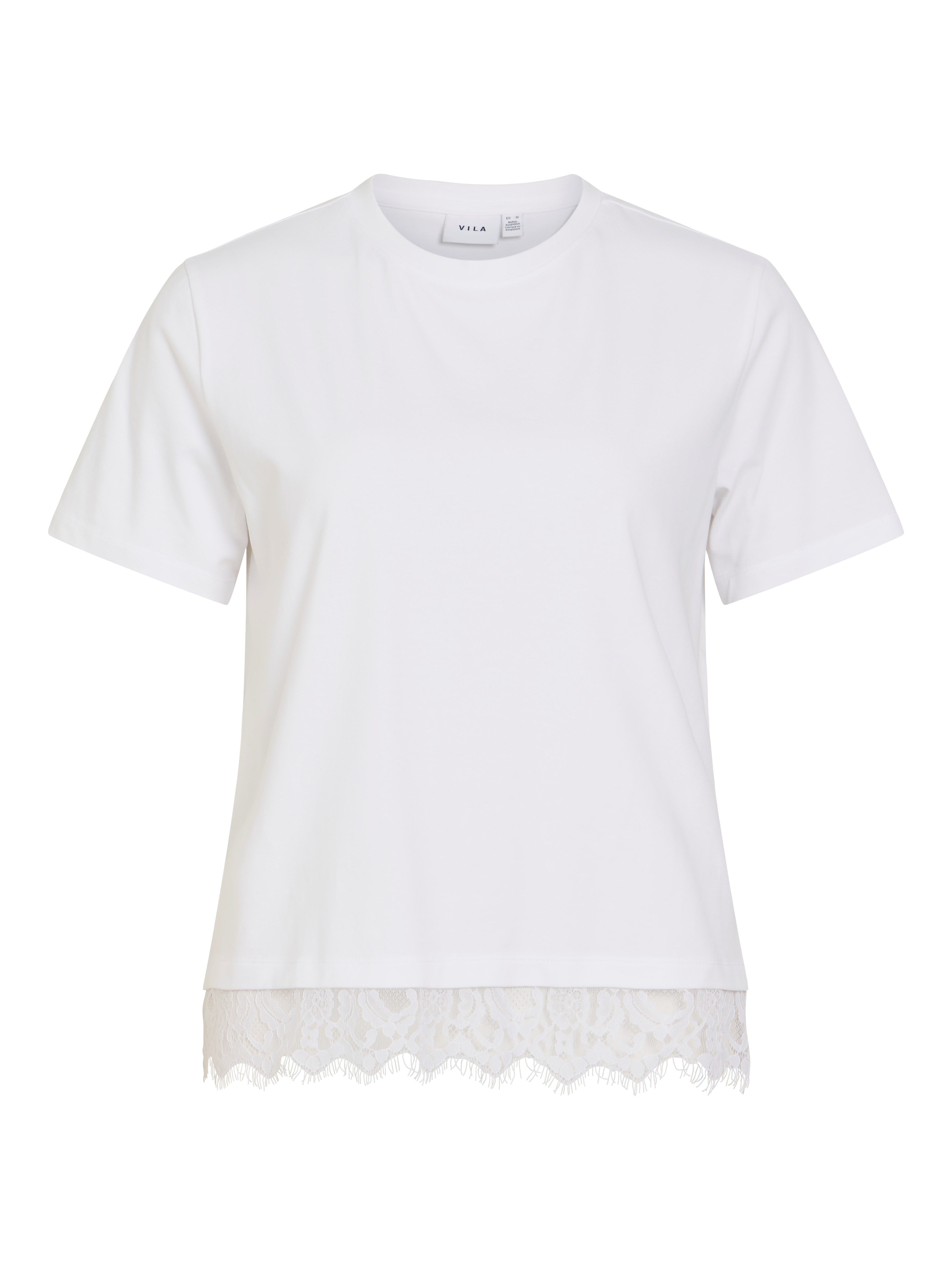 Vila Spitzenshirt VINORA S/S LACE T-SHIRT - NOOS Baumwollmischung, regular fit, mit Spitze – Bild 5 von 5