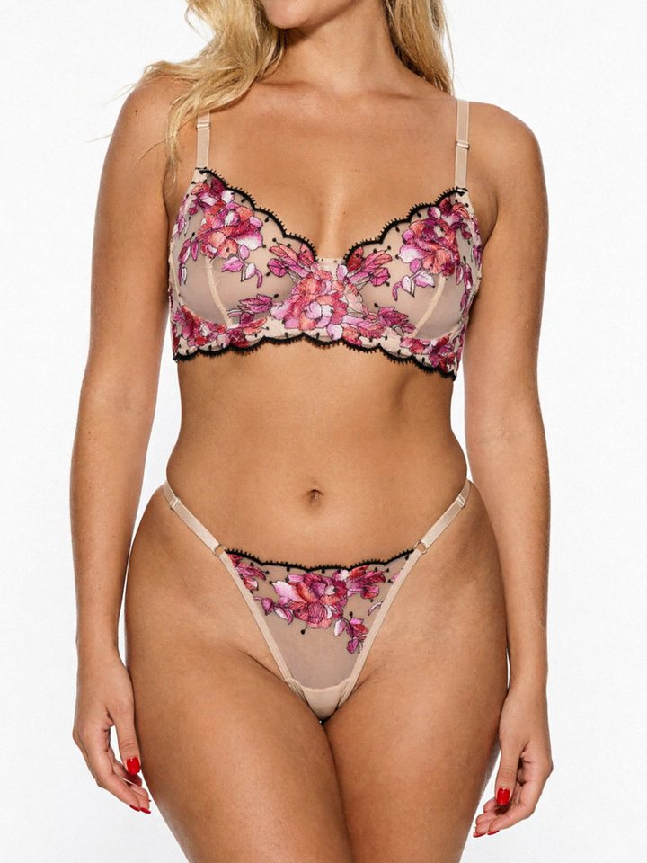 Elegant Love Set: Soft-BH Sexy Dessous-Set aus Spitze (Set, 2-tlg., mit Tanga) Komfortable Unterwäsche, Reizwäsche