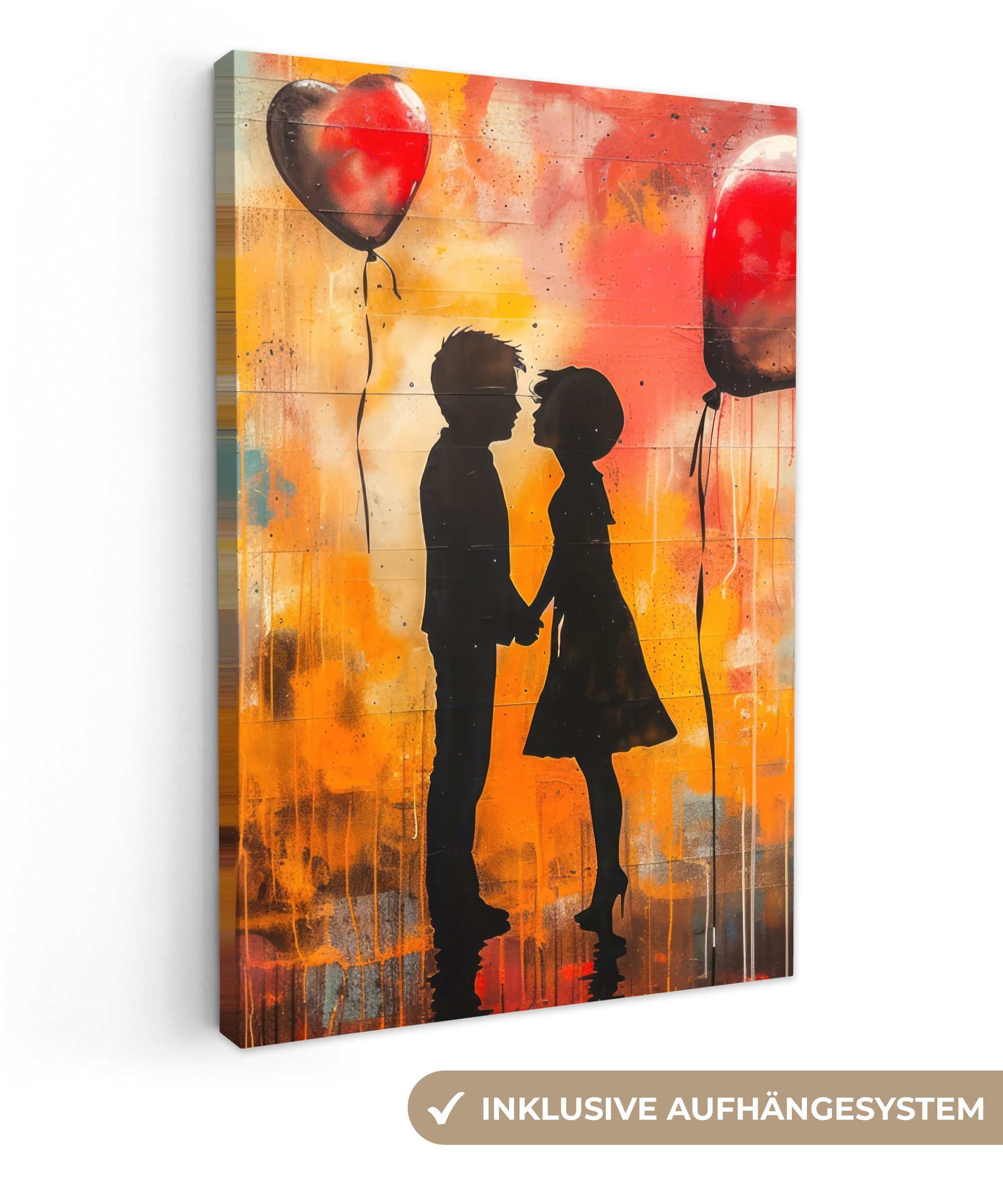 OneMillionCanvasses® Leinwandbild Straßenkunst - Liebe - Graffiti - Kunst - günstig online kaufen