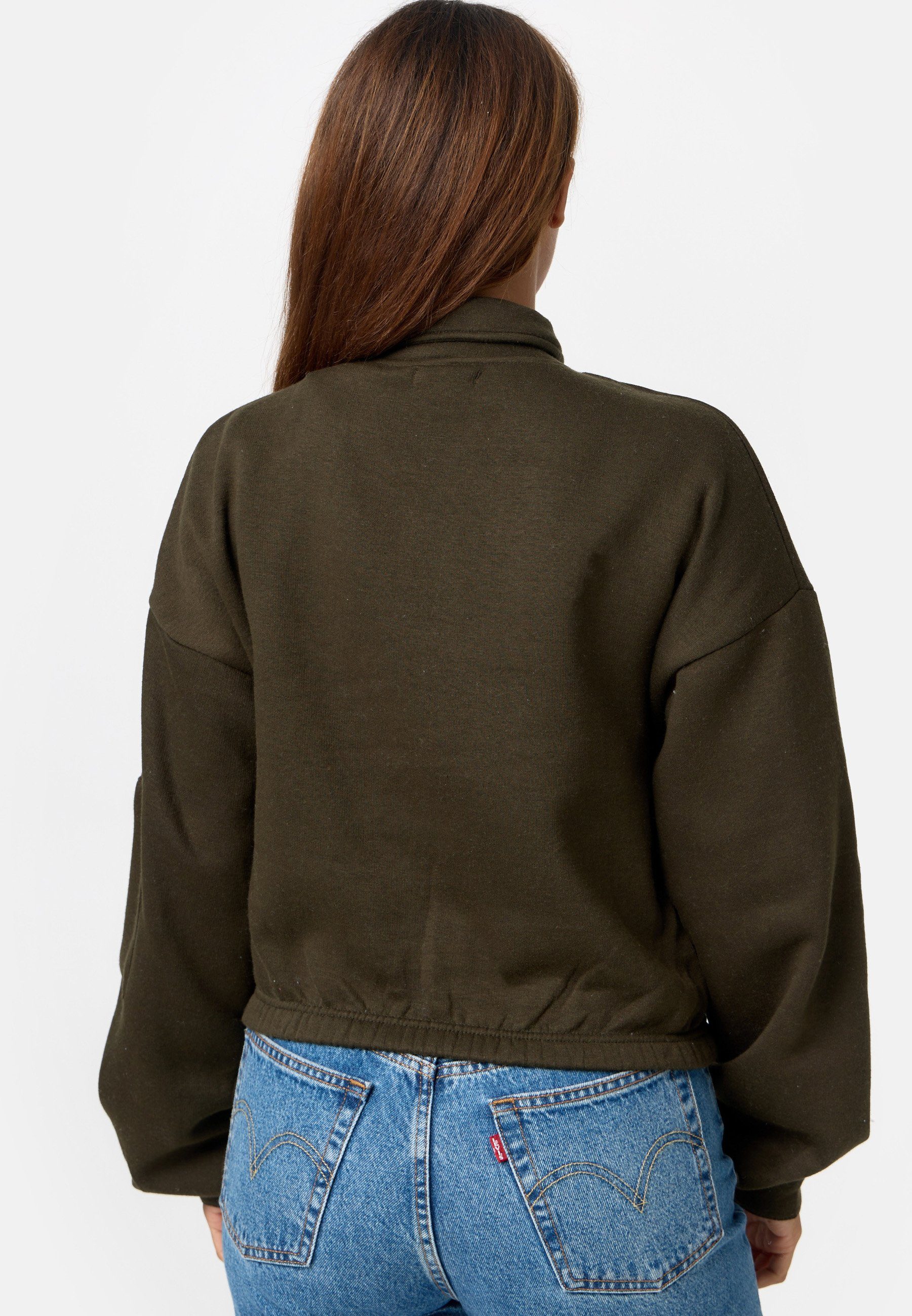 Worldclassca Sweatshirt Worldclassca Oversized Basic Sweatshirt Zipper Langarmshirt Pullover