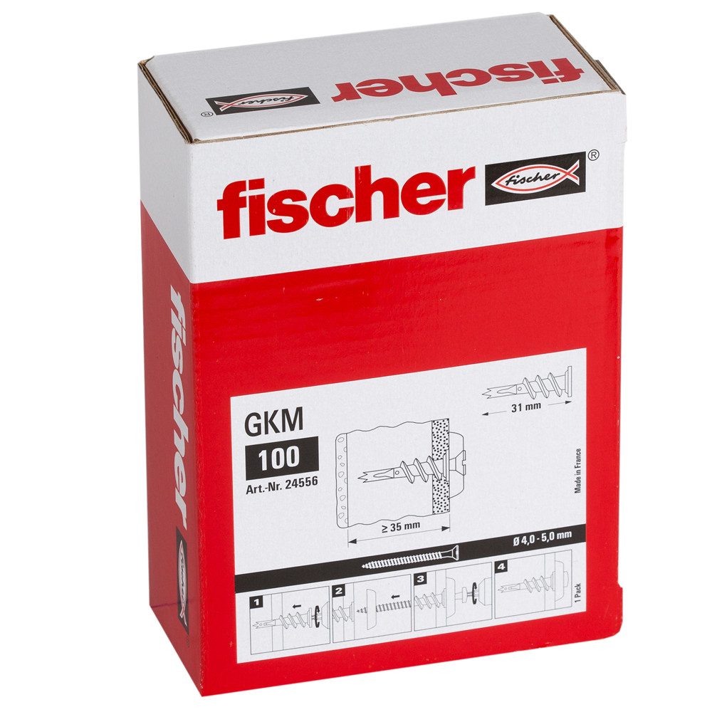 fischer Gipskartondübel Gipskartondübel GKM Metall, selbstbohrend, (100-tlg)