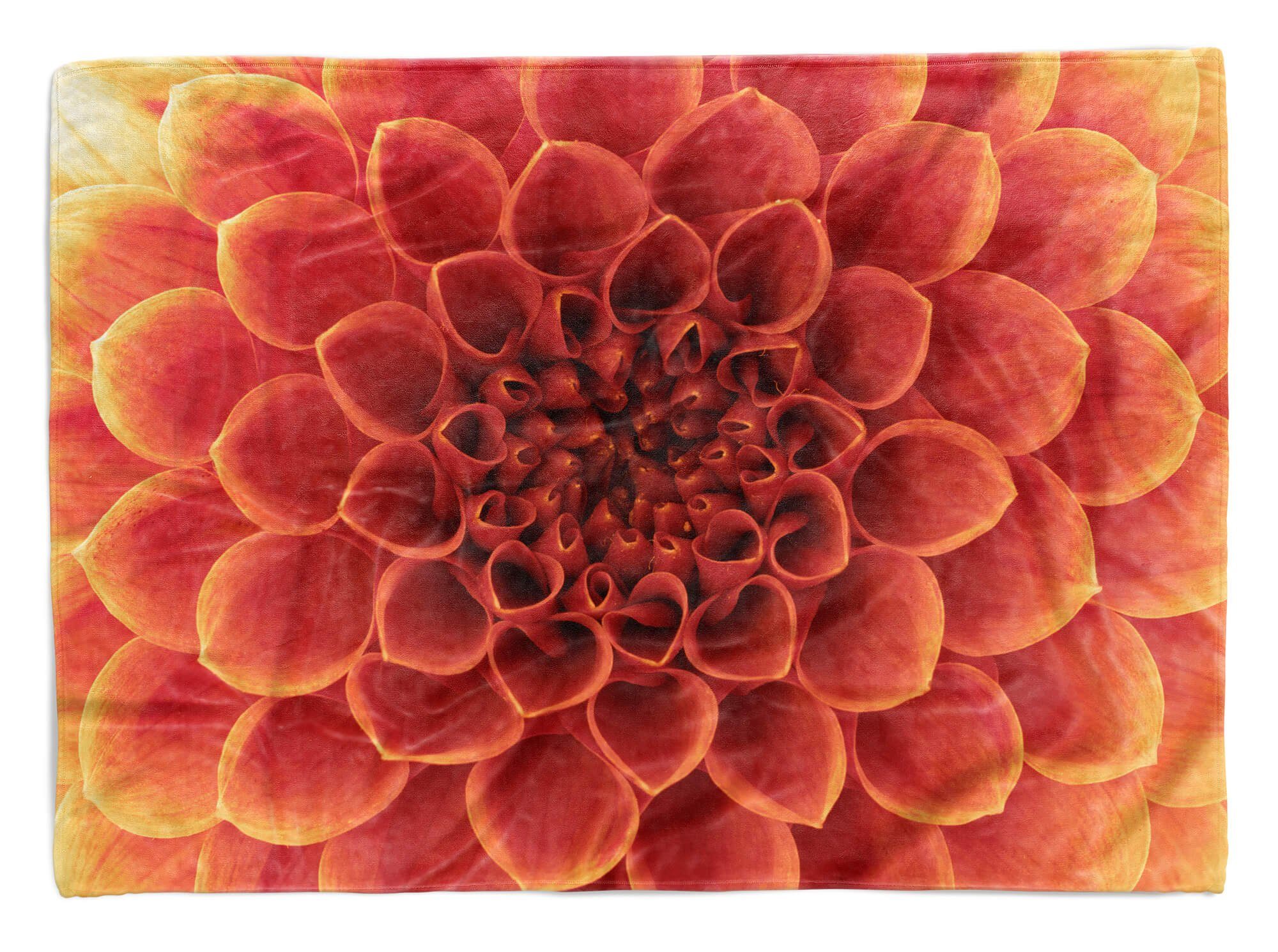 Sinus Art Handtücher Handtuch Strandhandtuch Saunatuch Kuscheldecke mit Fotomotiv Dahlie Blume Blüte, Baumwolle-Polyester-Mix (1-St), Handtuch