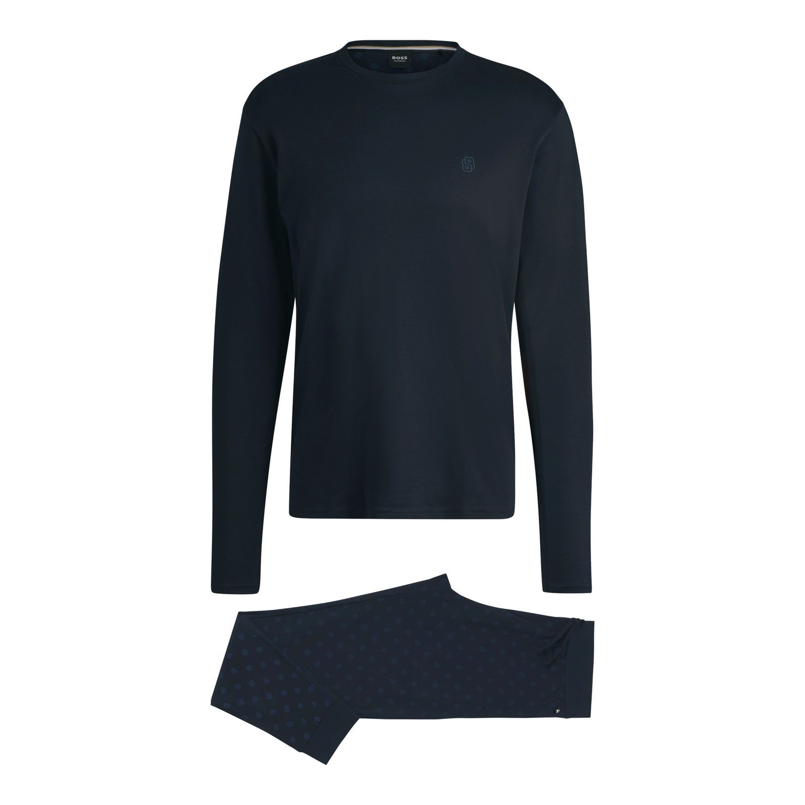 BOSS Pyjama Relax Long Set (2 tlg) mit Double-B-Monogrammen