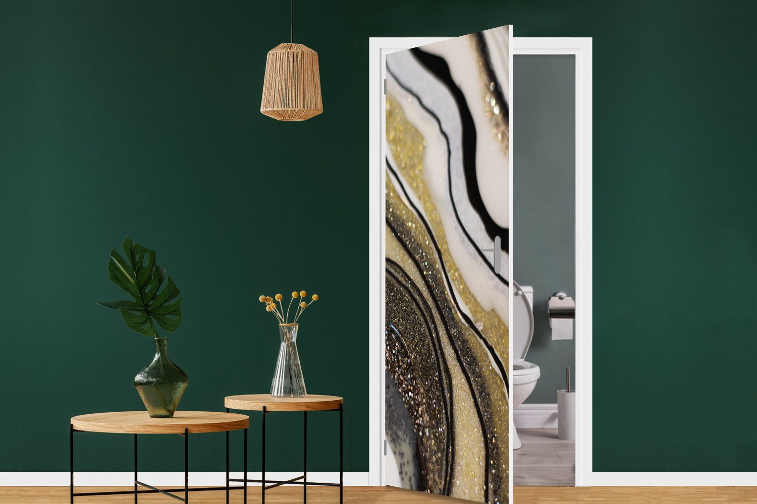 (1 St), Fototapete 75x205 cm Marmor Türaufkleber, für Abstrakt Edelstein Tür, - MuchoWow Matt, bedruckt, Türtapete Natur, - -